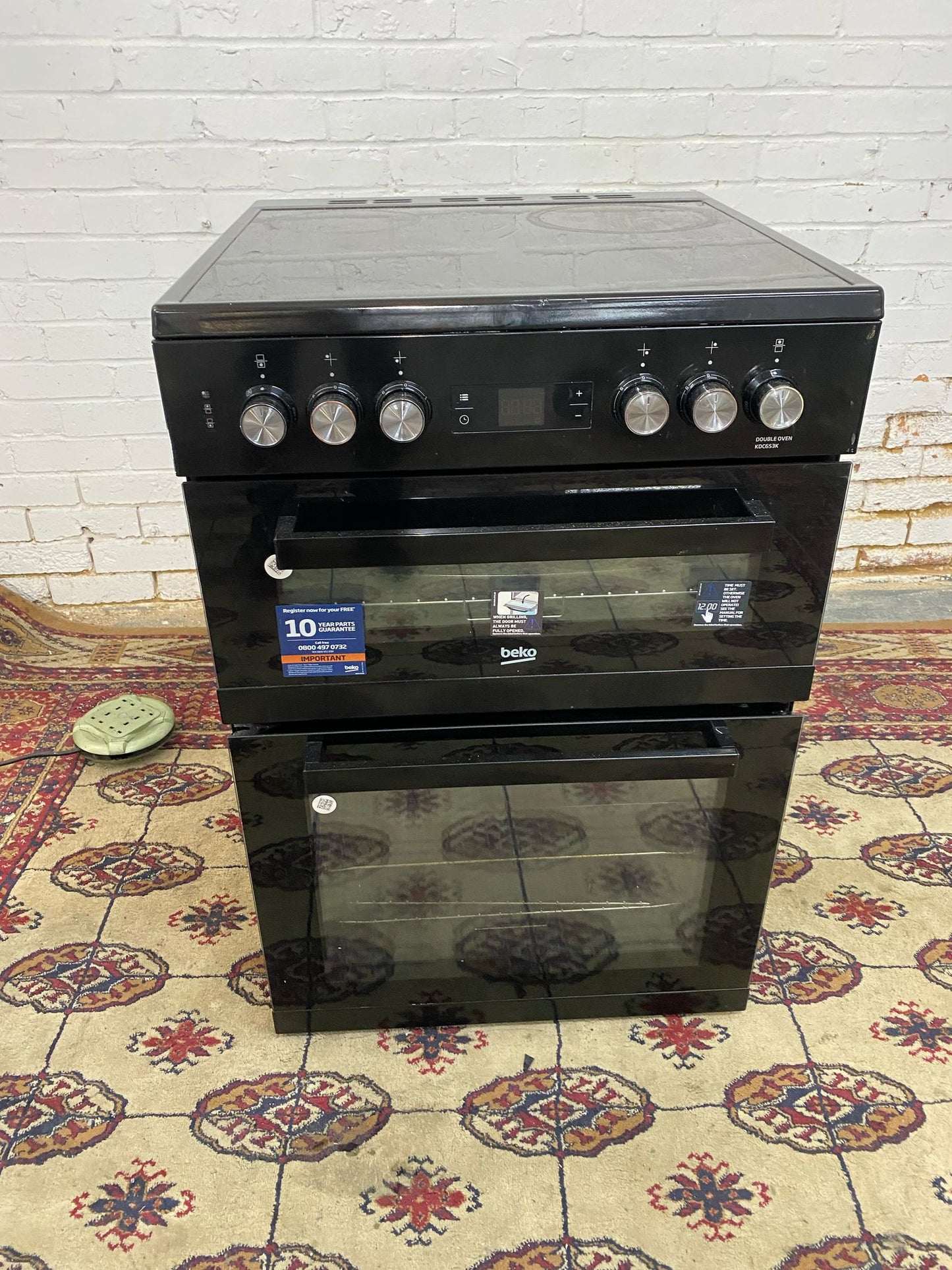 Beko Black 60CM Electric Ceramic Cooker With Dual Oven/Grill