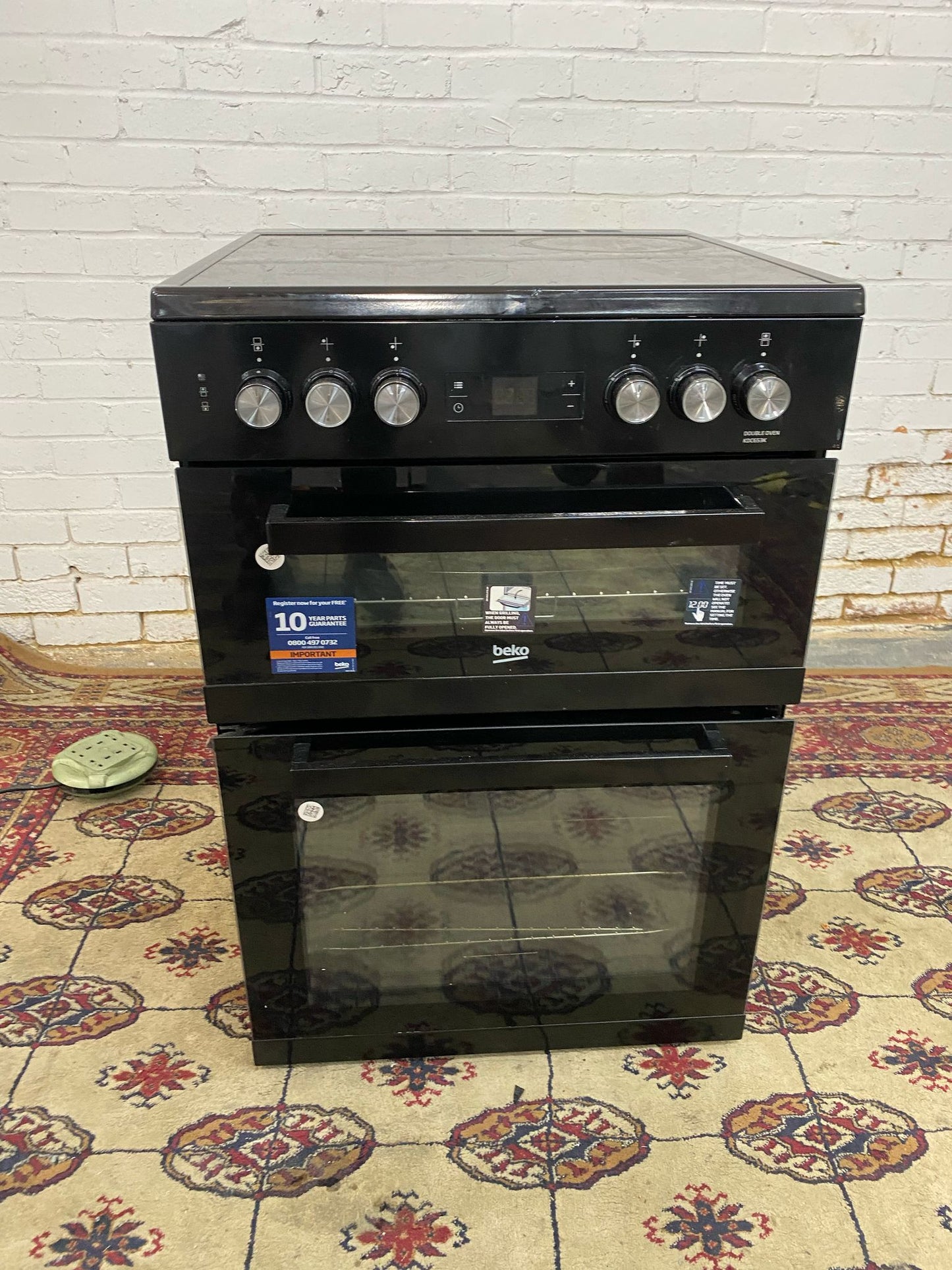 Beko Black 60CM Electric Ceramic Cooker With Dual Oven/Grill
