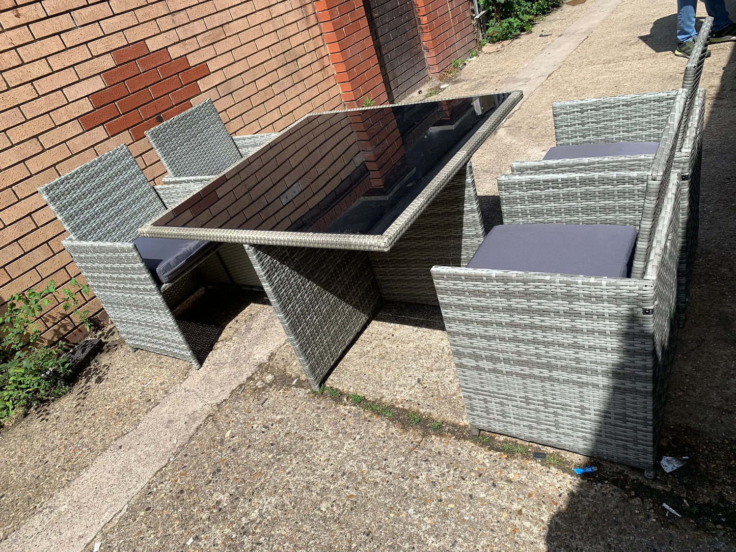 Beautiful Rattan 4Seater Cubes Garden Set With Washable Cushions For Sale