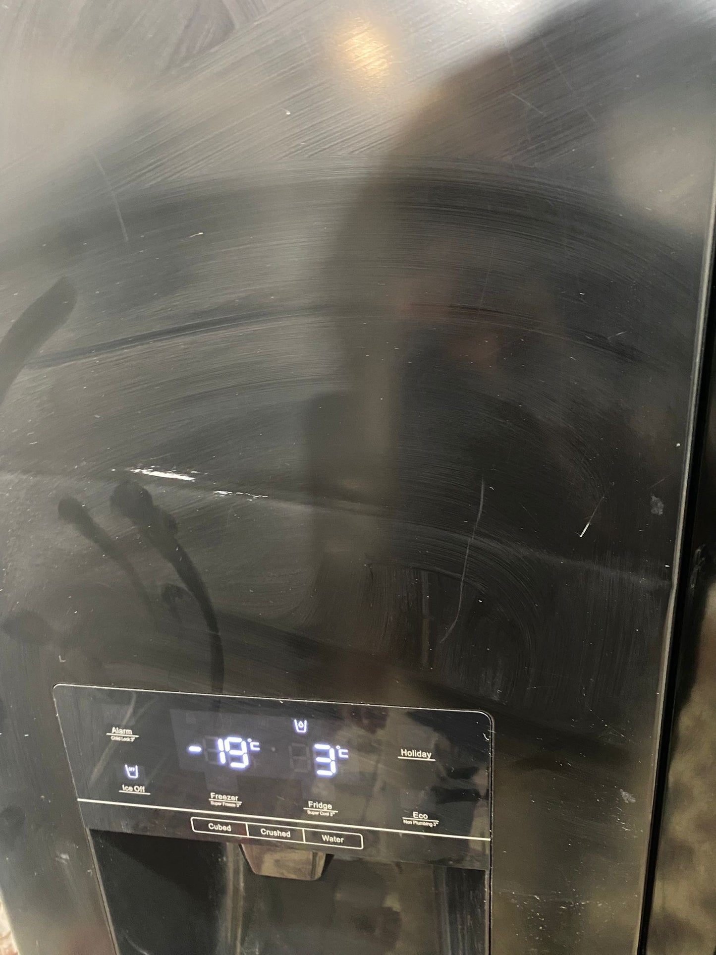 FridgeMaster Black Non Plumb American With IceMaker Fridge Freezer For Sale