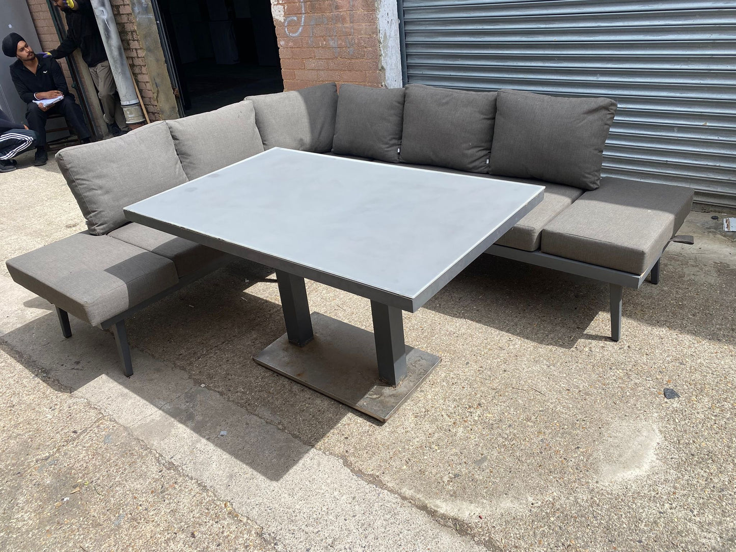 Corner Sofa Garden Set With Large Table For Sale