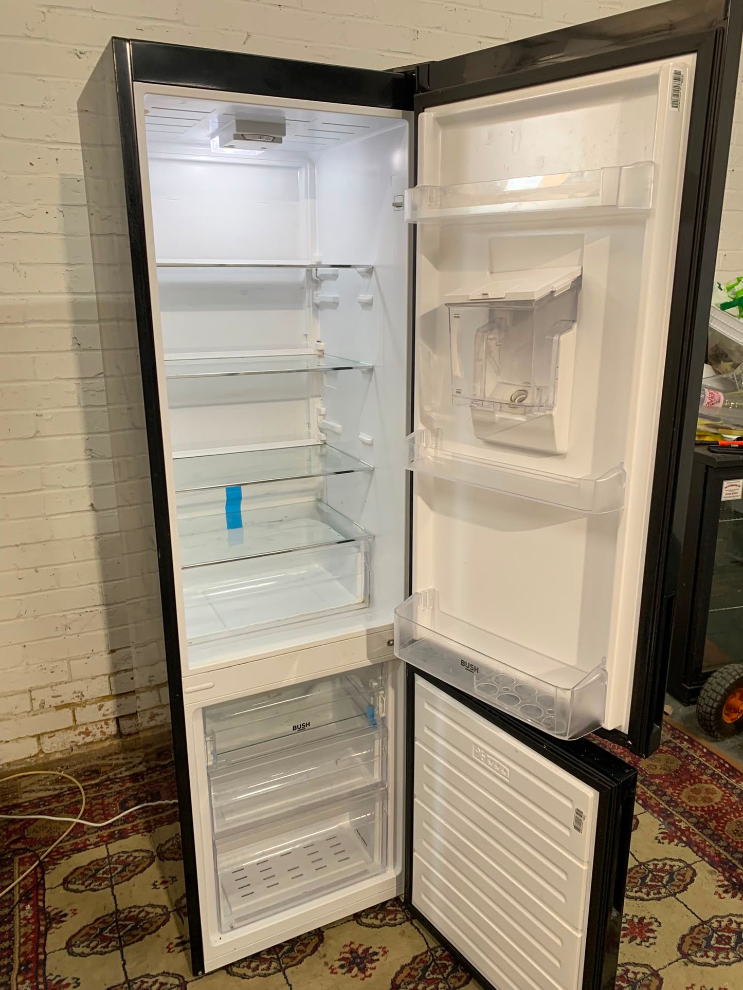 Tall 180CM Bush Black Fridge Freezer With Water Dispenser For Sale