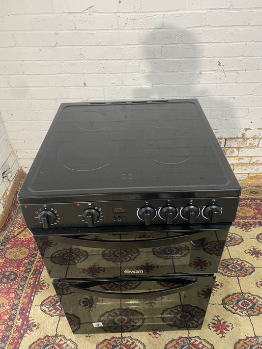 Beautiful 60CM Swan Black Ceramic Electric Cooker With Dual Grill/Oven For Sale