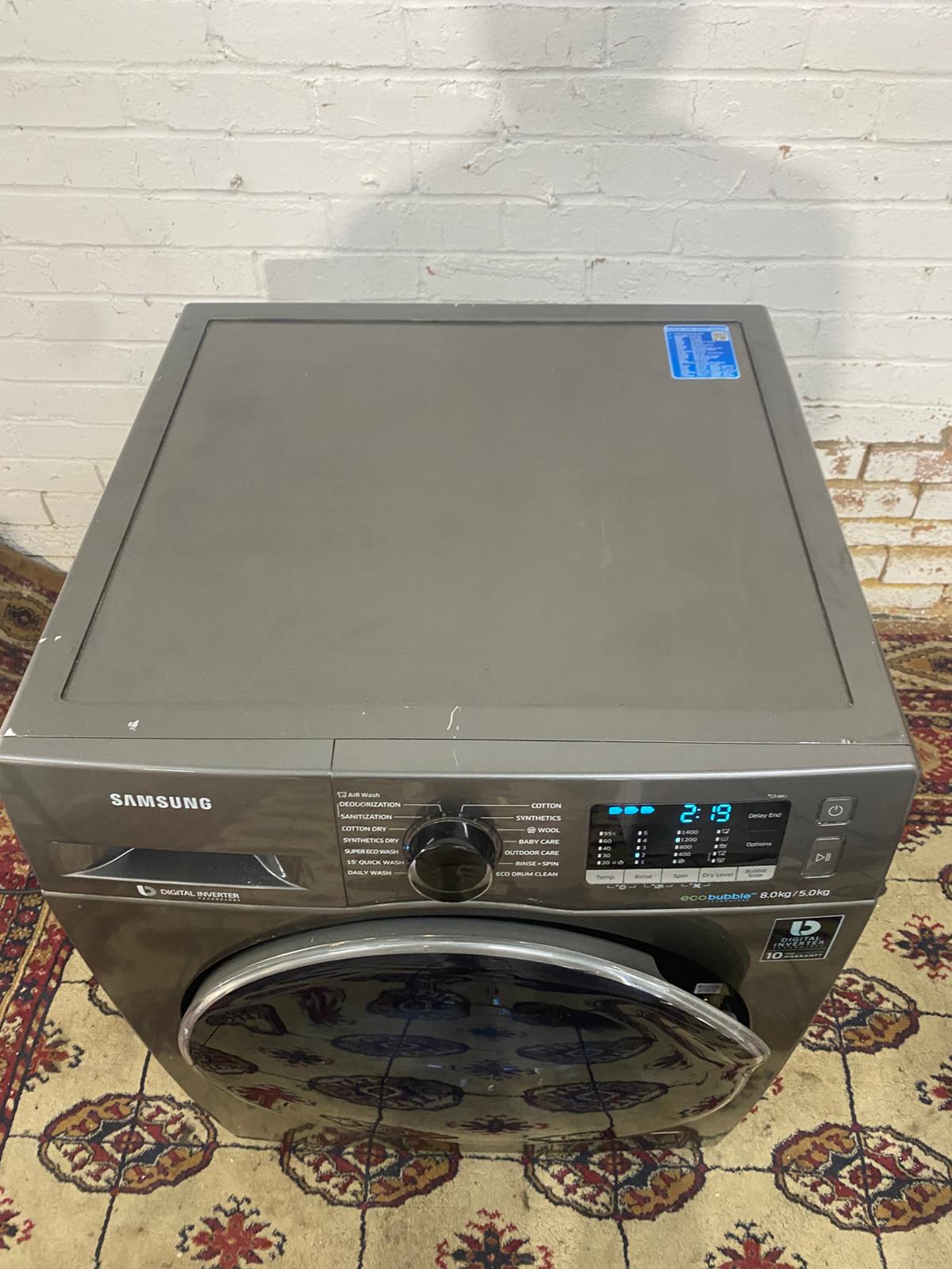 🚚Samsung Silver Grey 8/6KG Washer Dryer Combo Fully Loaded EcoBubble Technology for sale