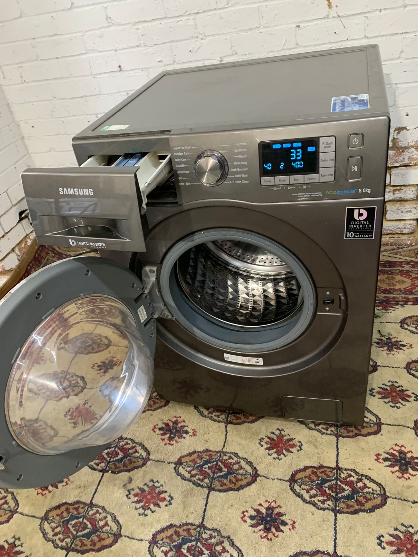 Samsung Silver Grey Washing Machine With EcoBubble Technology For Sale