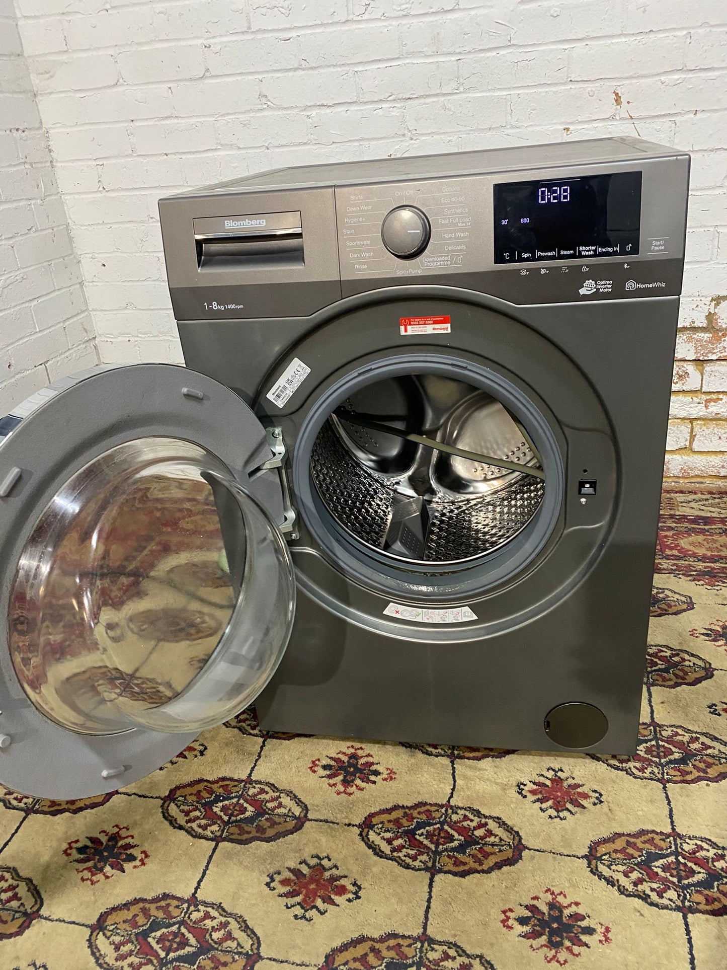 🚚FREE DELIVERY Beautiful Blomberg Mettalic Silver Grey 8KG Washing Machine For Sale
