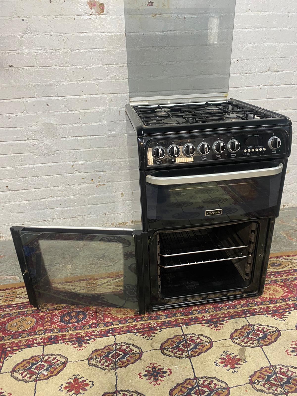 🚐🚐Beautiful Cannon 60CM Black Gas Cooker With Dual Oven/Grill For Sale
