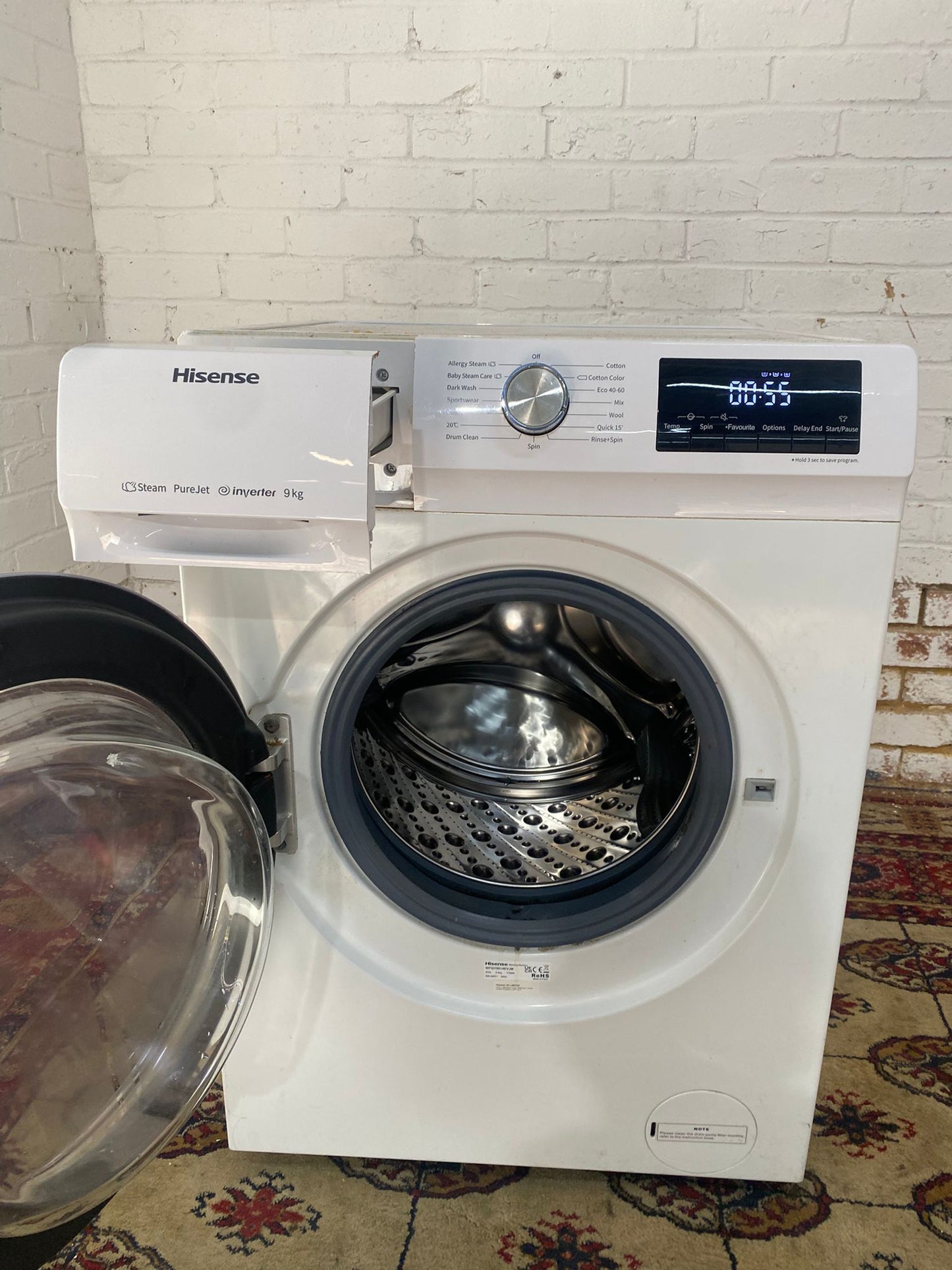 FREE DELIVERY Beautiful Latest Model Hisense Large Drum 9KG Washing Machine