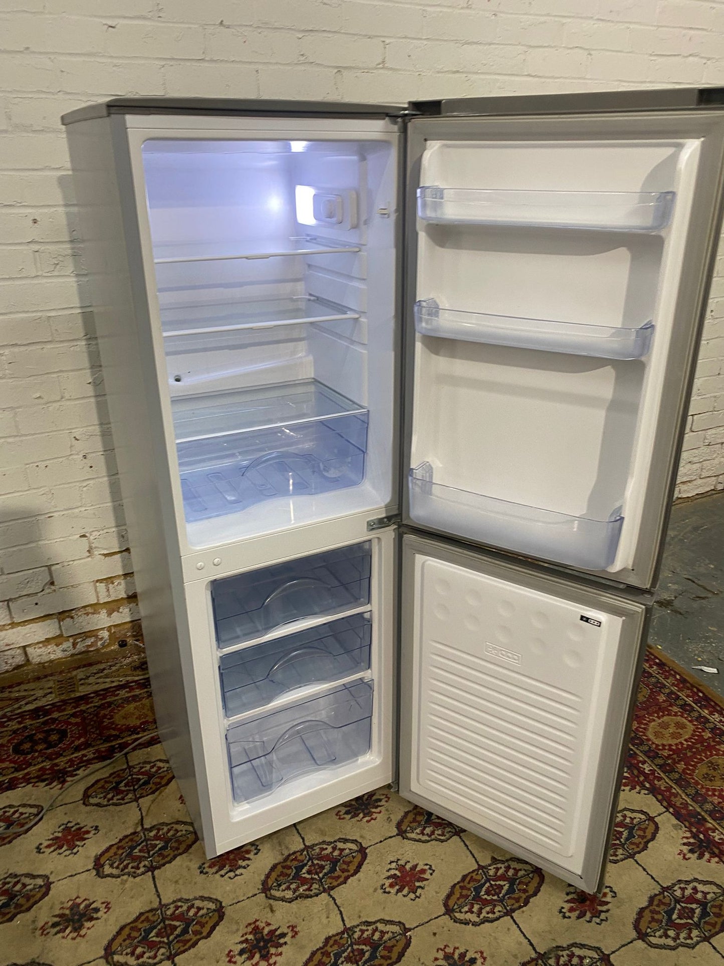 Beautiful Swan Stainless Steel Fridge Freezer For Sale