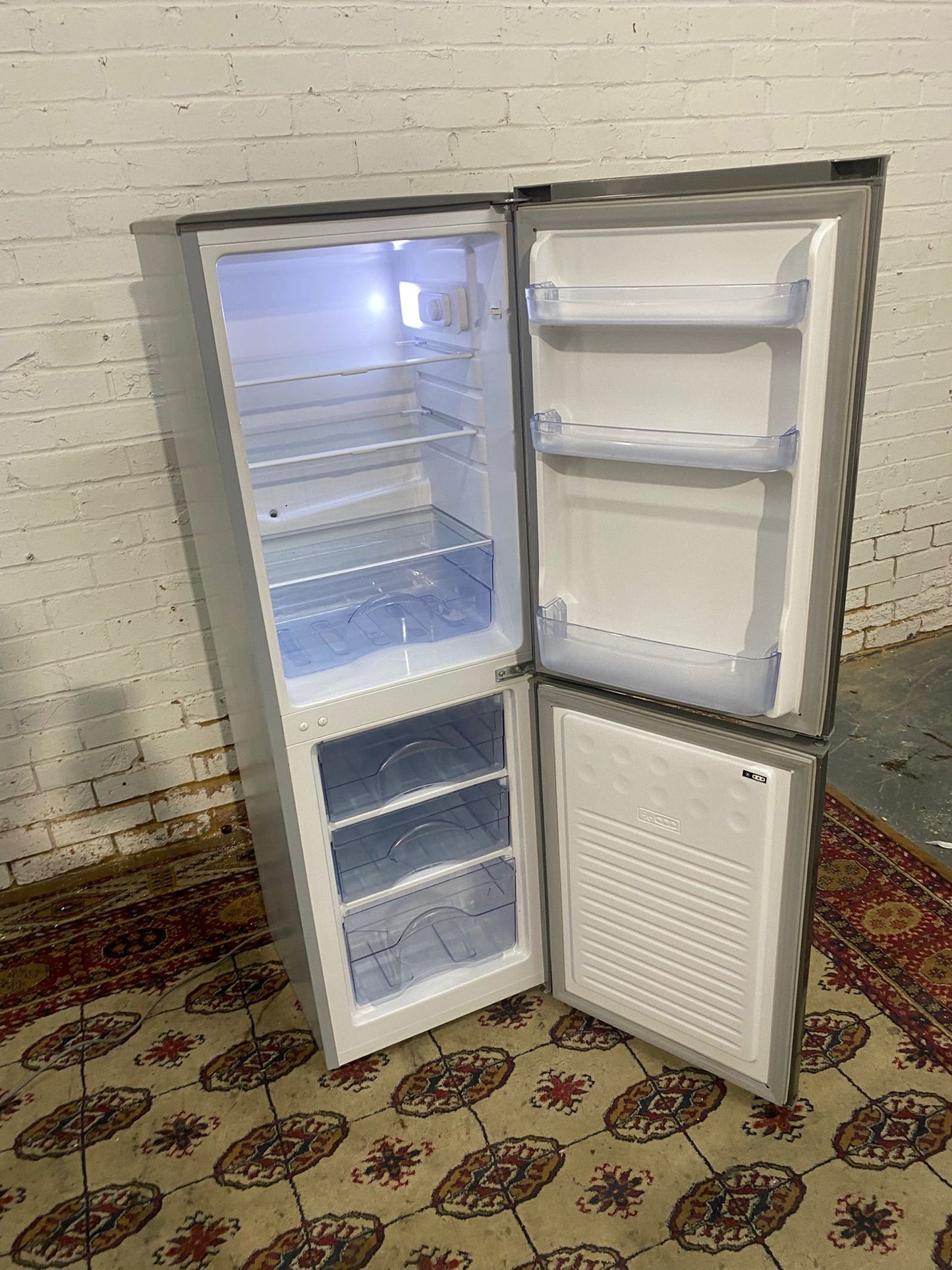 Beautiful Swan Stainless Steel Fridge Freezer For Sale