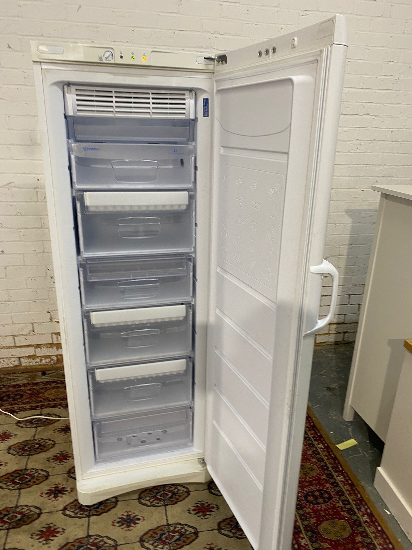 Tall White Indesit Standing Freezer For Sale