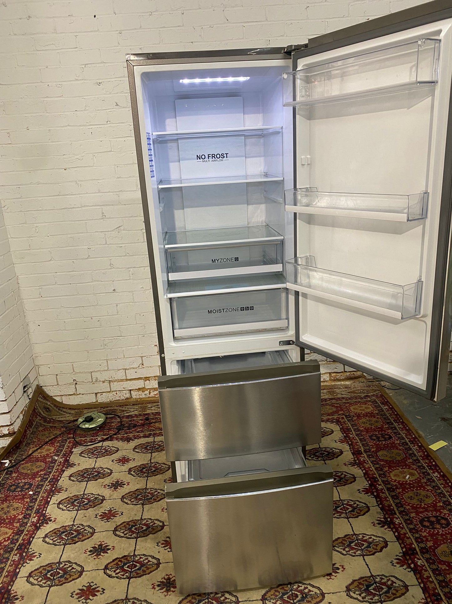 🚐Haier Silver Stainless Steel 3Doors Fridge Freezer French Style for sale