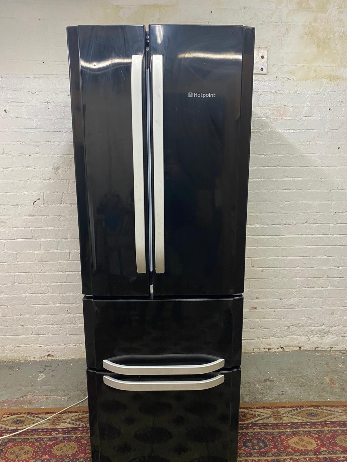 Beautiful HotPoint Black French Style 4 Doors Fridge Freezer For Sale