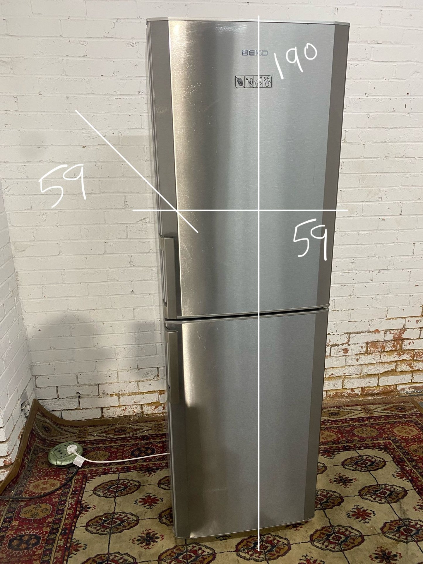 Tall Beko Stainless Steel Fridge Freezer Frost Free With Water Dispenser For Sale