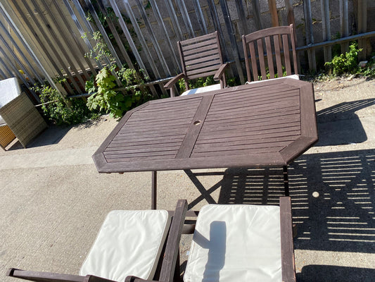 🚚Beautiful Wooden Teak Square Table With 4 Chairs For Sale