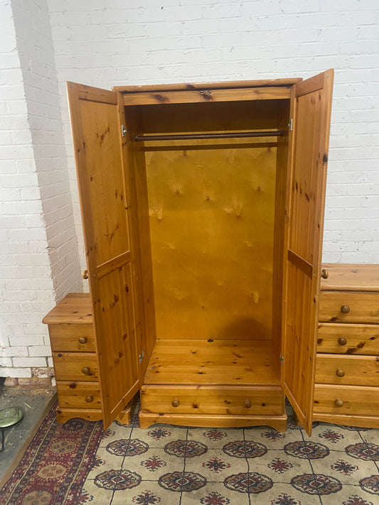 ✅🚚Beautiful Pine Two Door Assemble Wardrobe With 2Matching Drawers For Sale