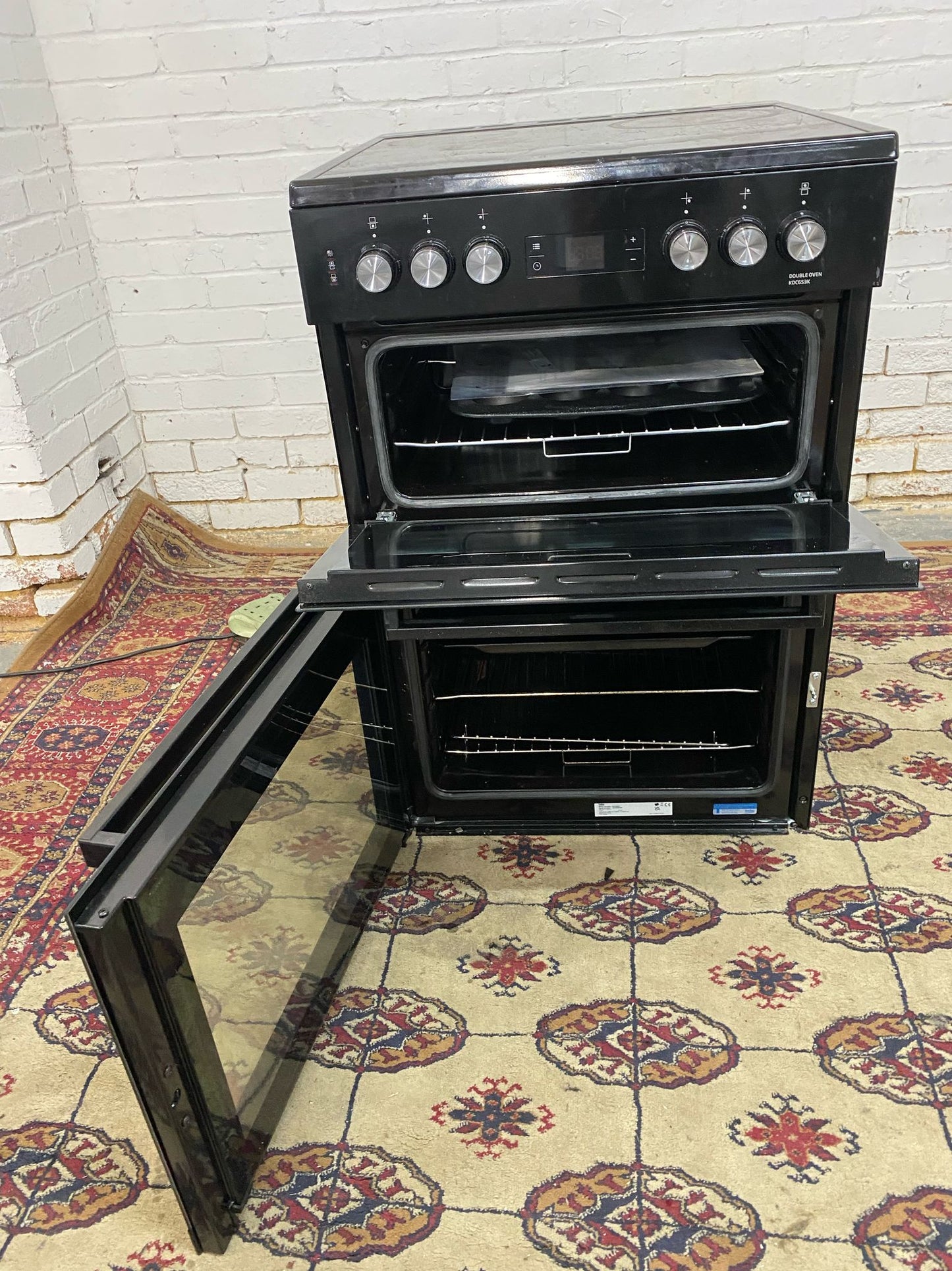 Beko Black 60CM Electric Ceramic Cooker With Dual Oven/Grill