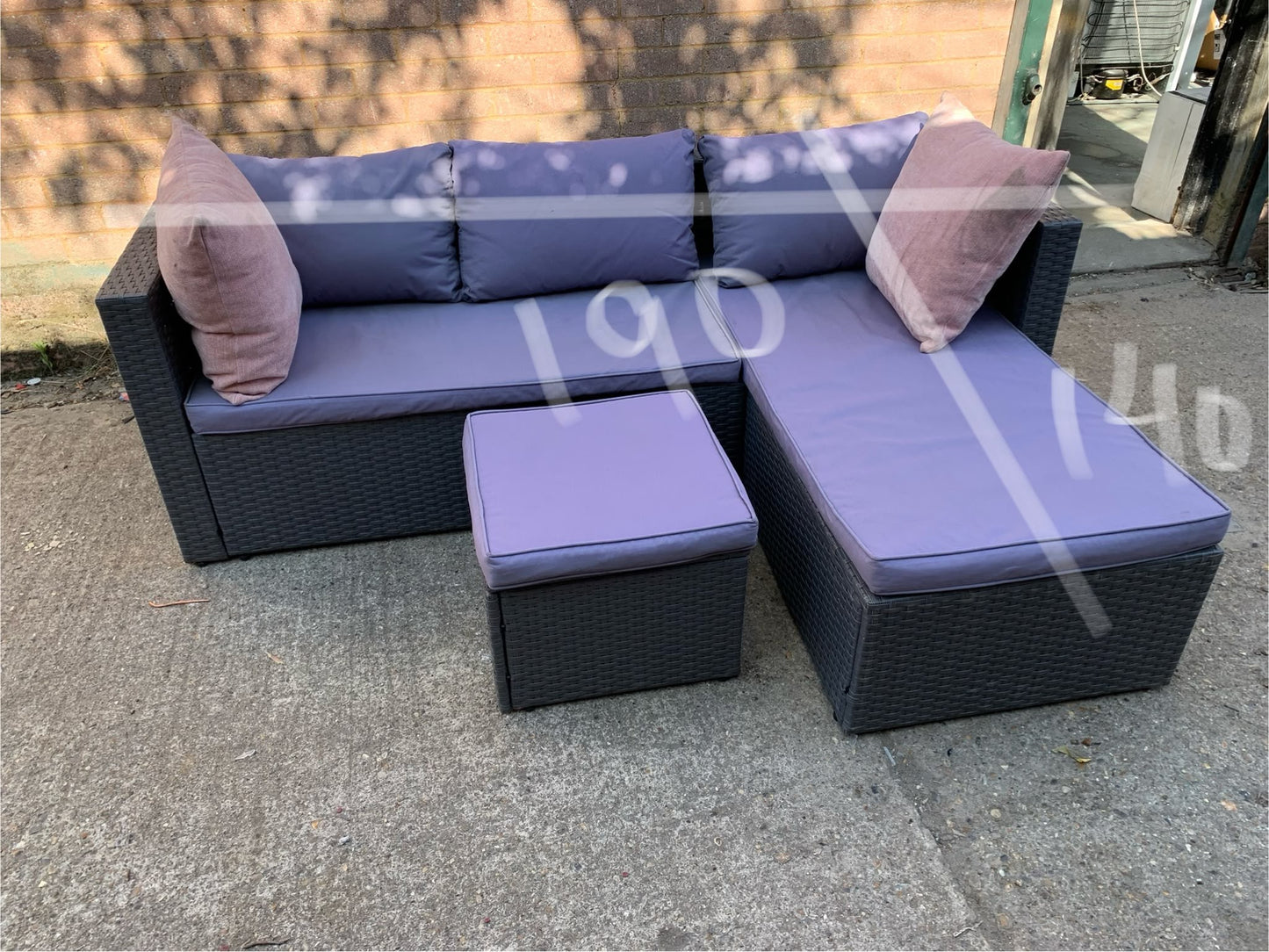 Rattan  Corner Sofa With Table For Sale