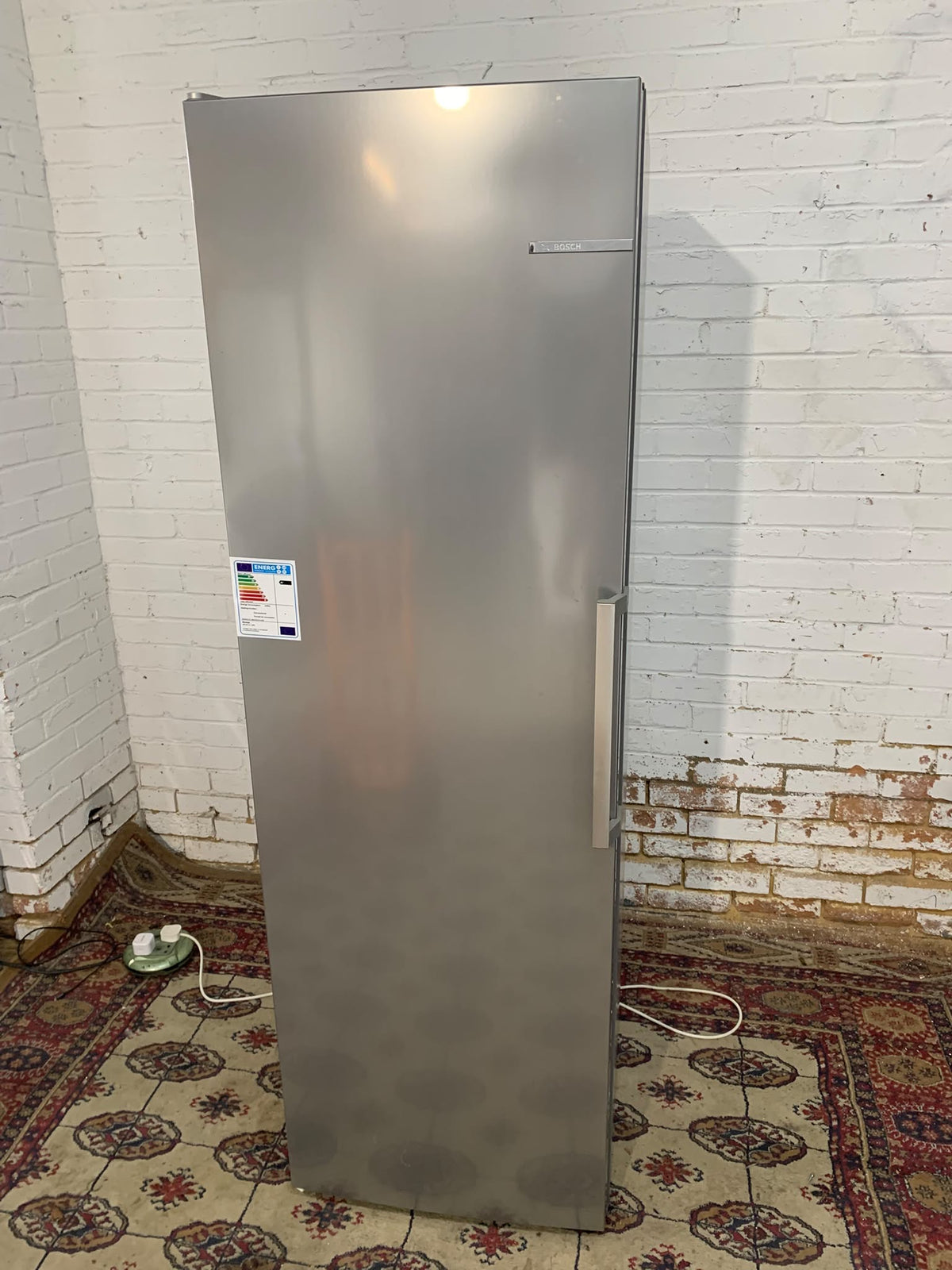 185CM Tall Bosch Silver Standing Freezer