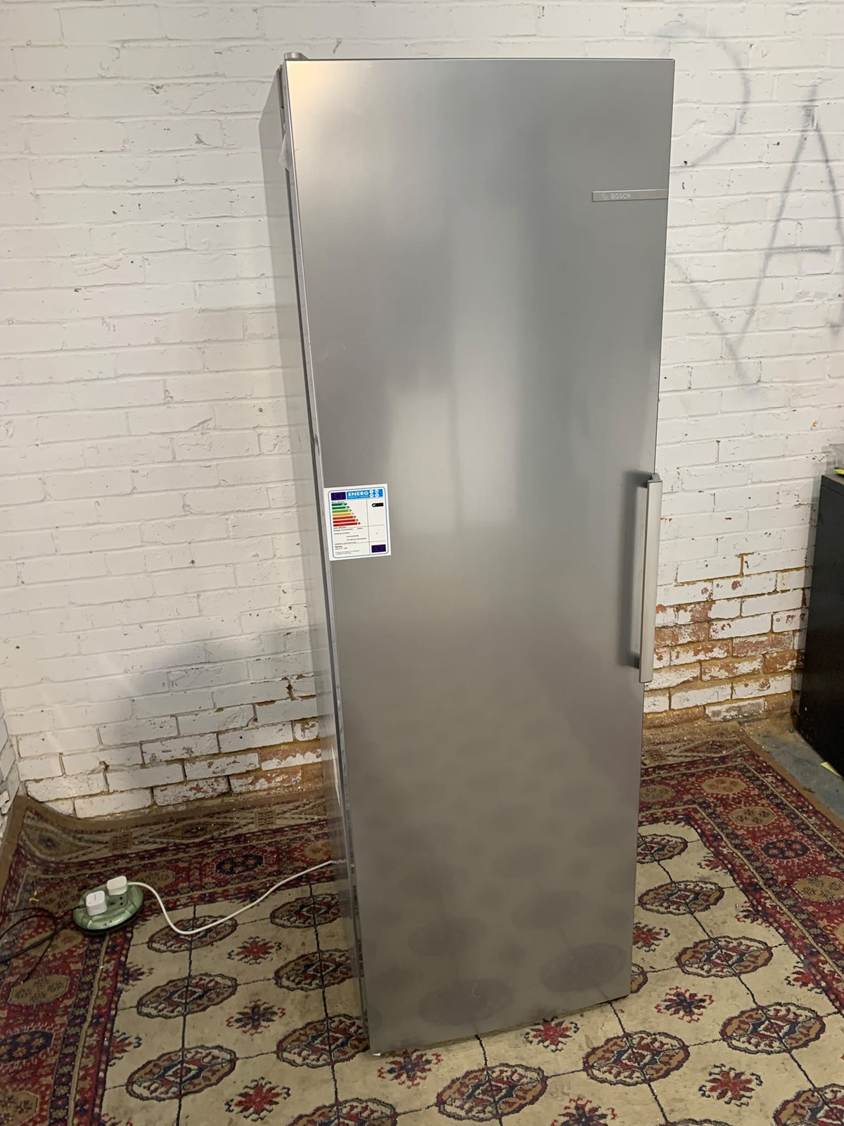 185CM Tall Bosch Silver Standing Freezer