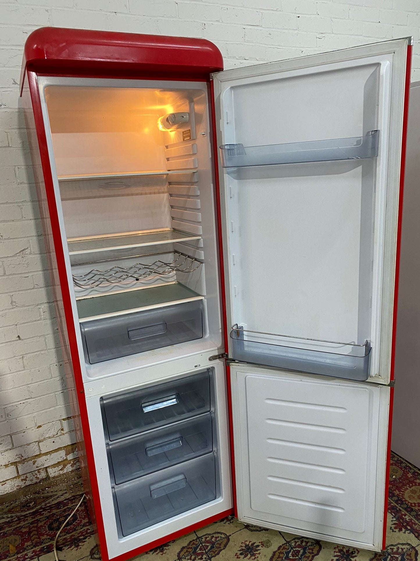 Tall Red Frost Free Fridge Freezer For Sale