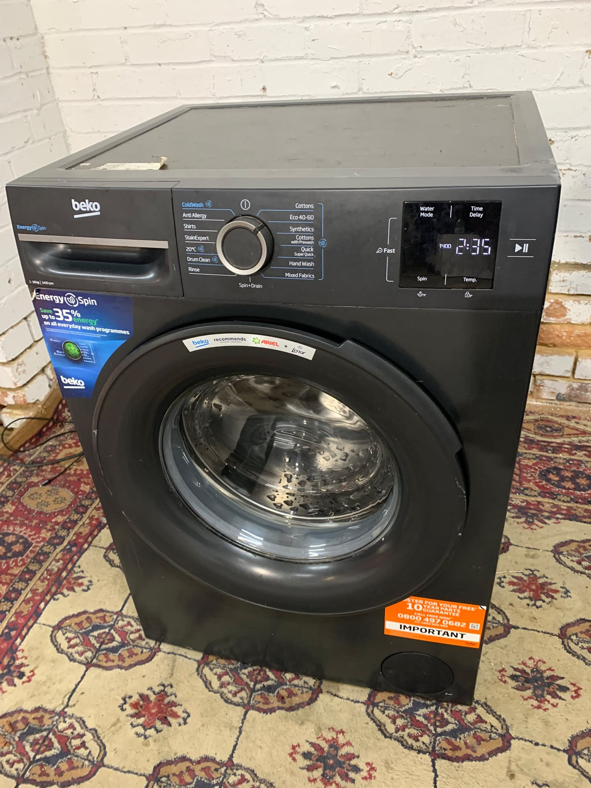 Beko Matt Black Fully Loaded 10KG Washing Machine