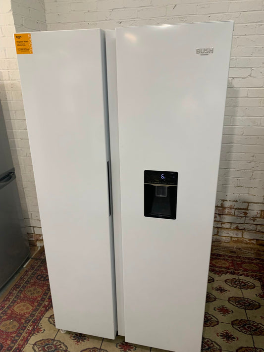 Bush White Double Door American Non Plumb With Water Display Fridge Freezer