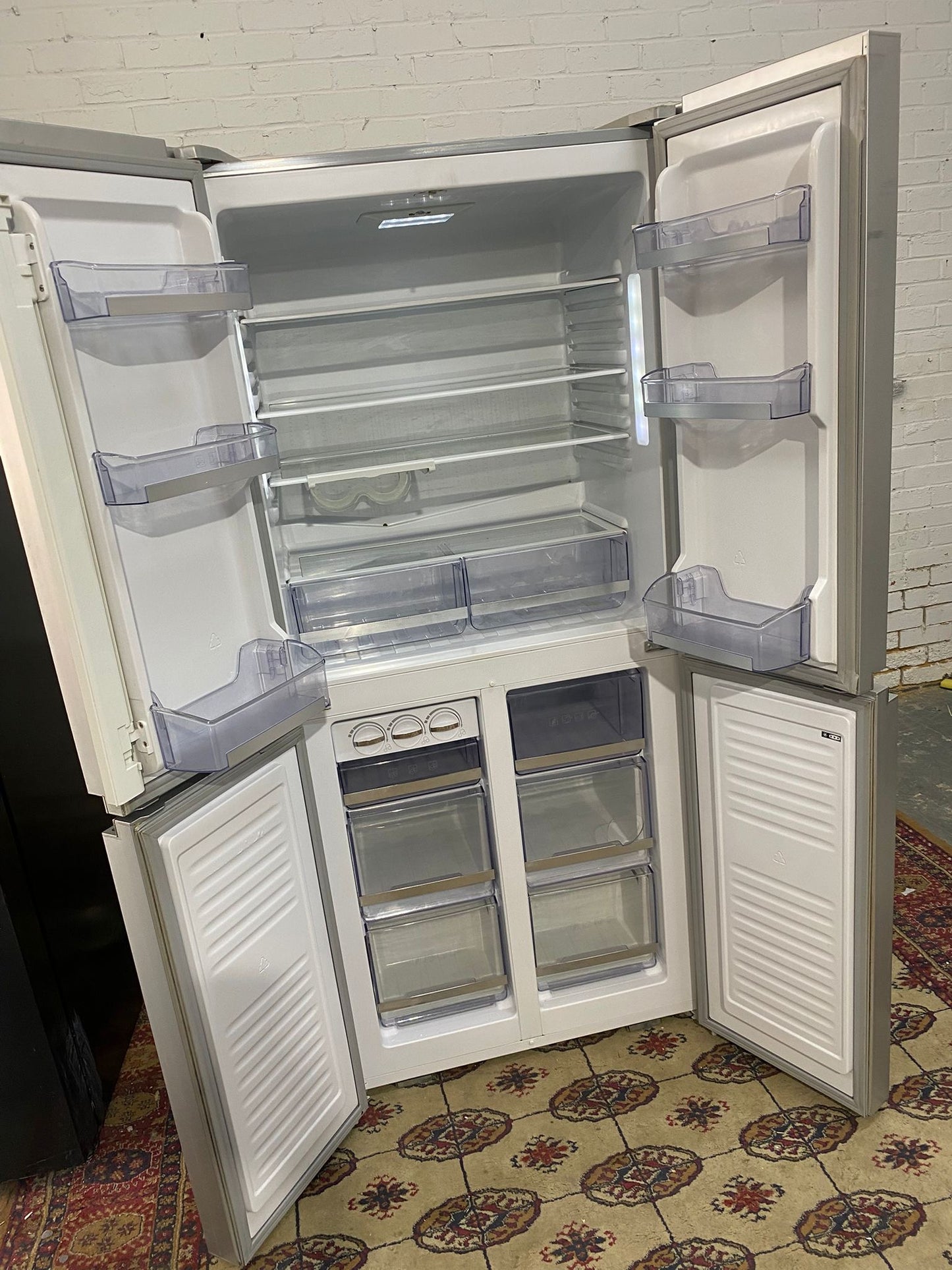 4 Doors Gloss Black Non Plumb Fridge Freezer For Sale