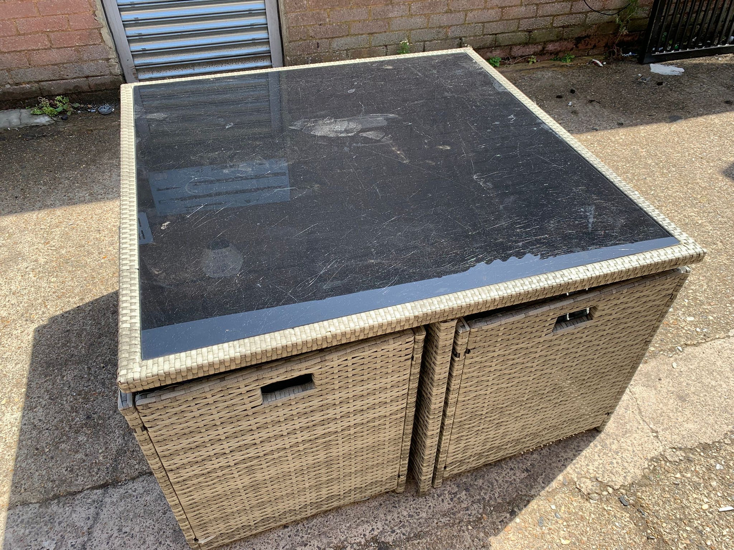 Beautiful Rattan 4Seater Cubes Garden Set With Washable Cushions For Sale