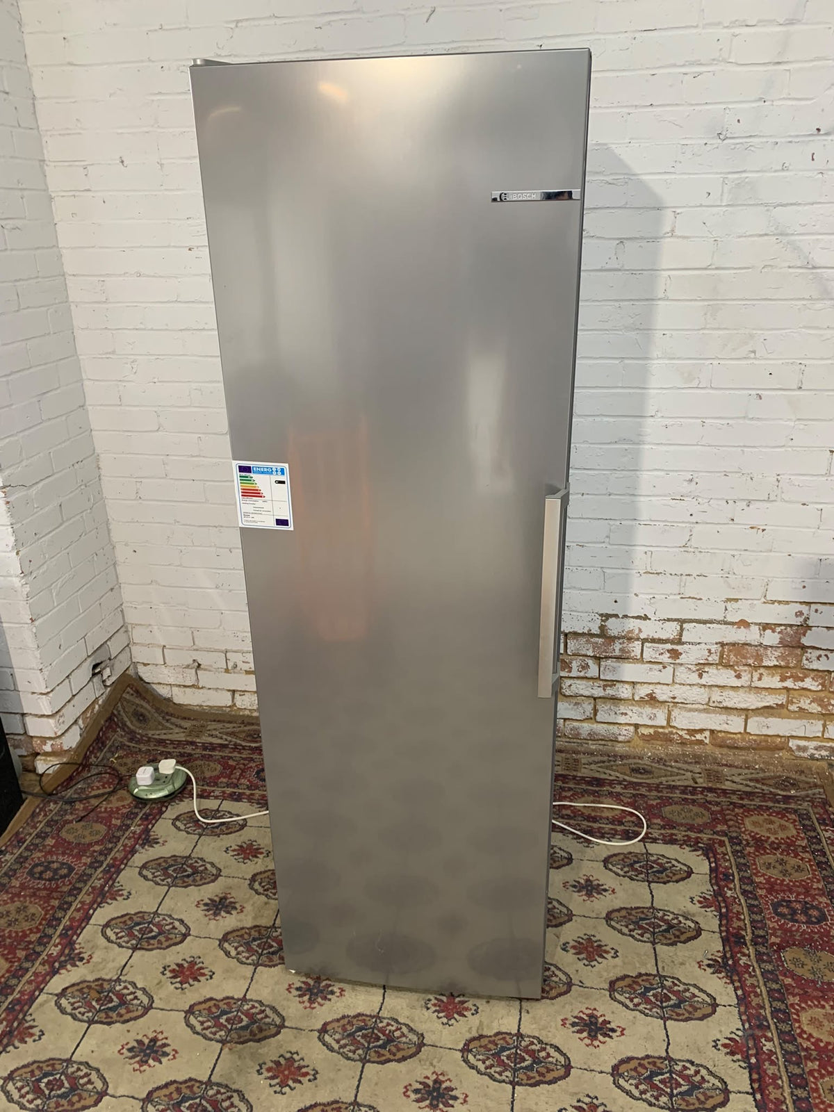 185CM Tall Bosch Silver Standing Freezer