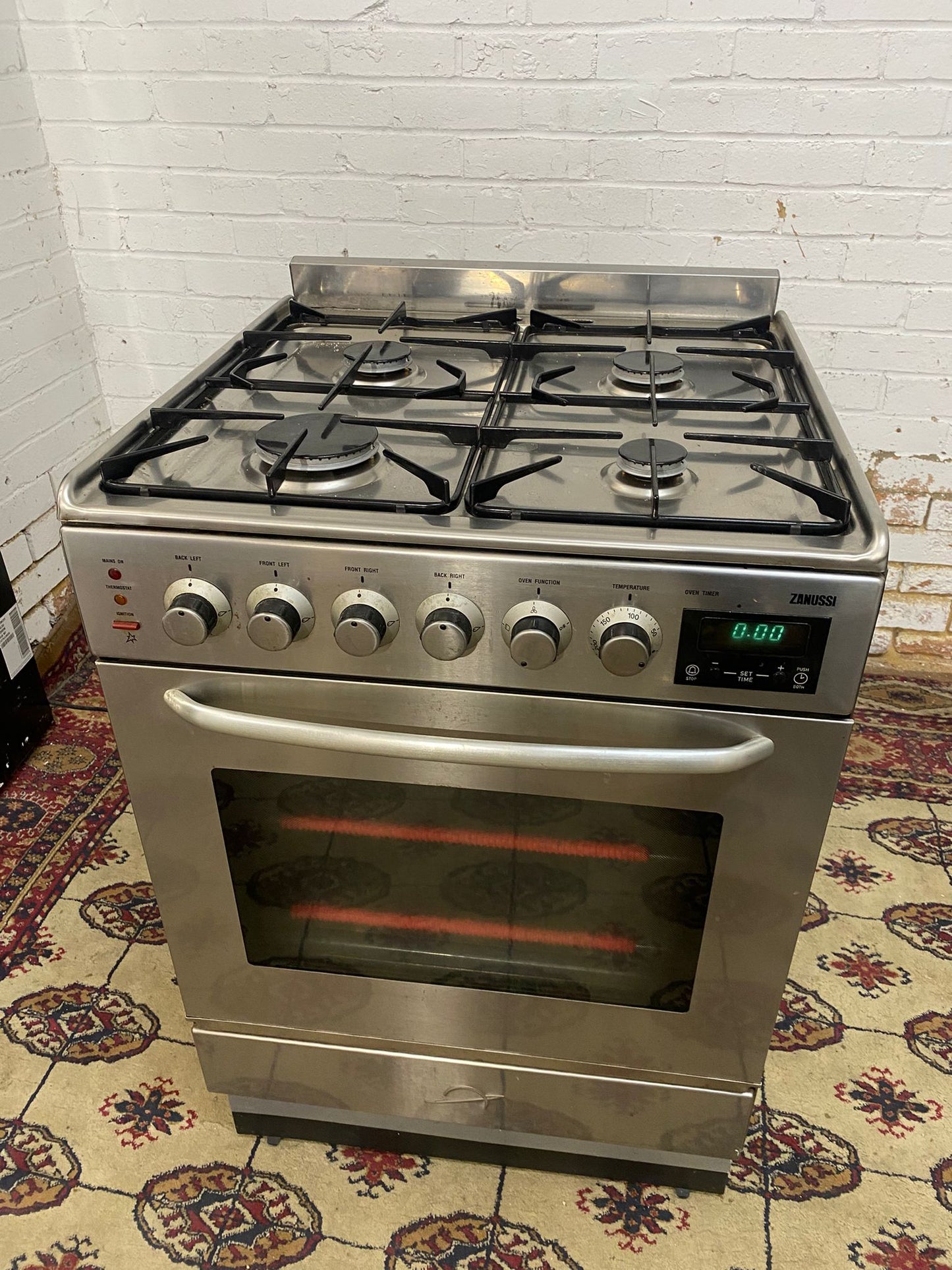 Zanussi 60CM Stainless Steel Gas Cooker With Large Oven For Sale