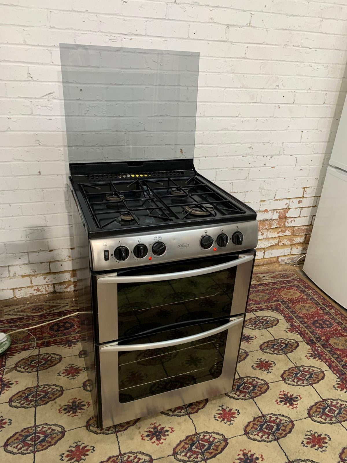 Belling 60CM Silver Stainless Steel Gas Cooker With Dual Oven/Grill For Sale