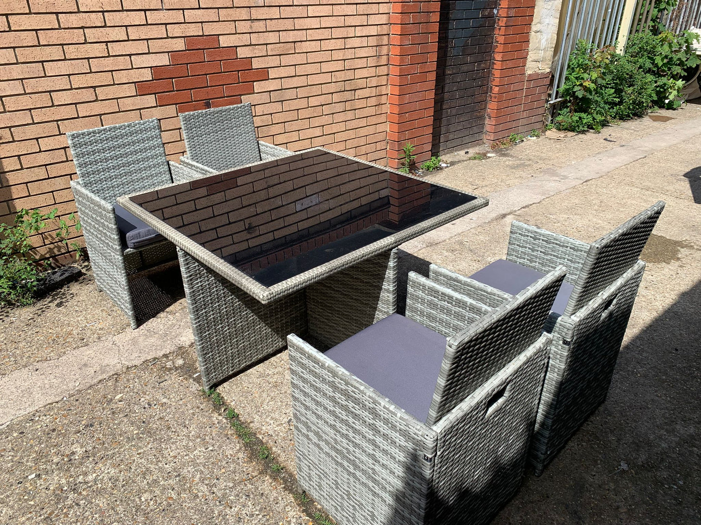 Beautiful Rattan 4Seater Cubes Garden Set With Washable Cushions For Sale