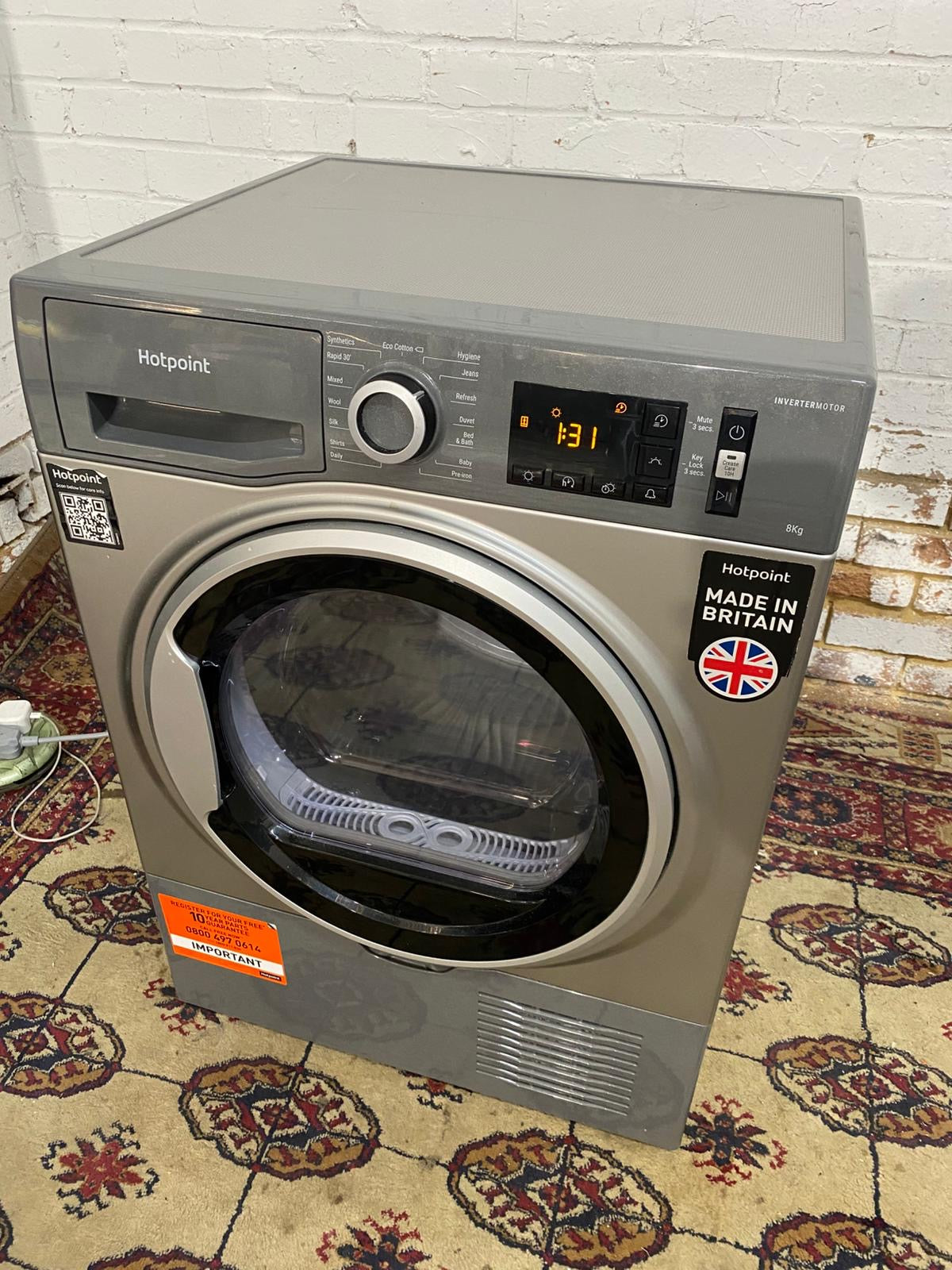 HotPoint Grey Silver Condenser Dryer For Sale