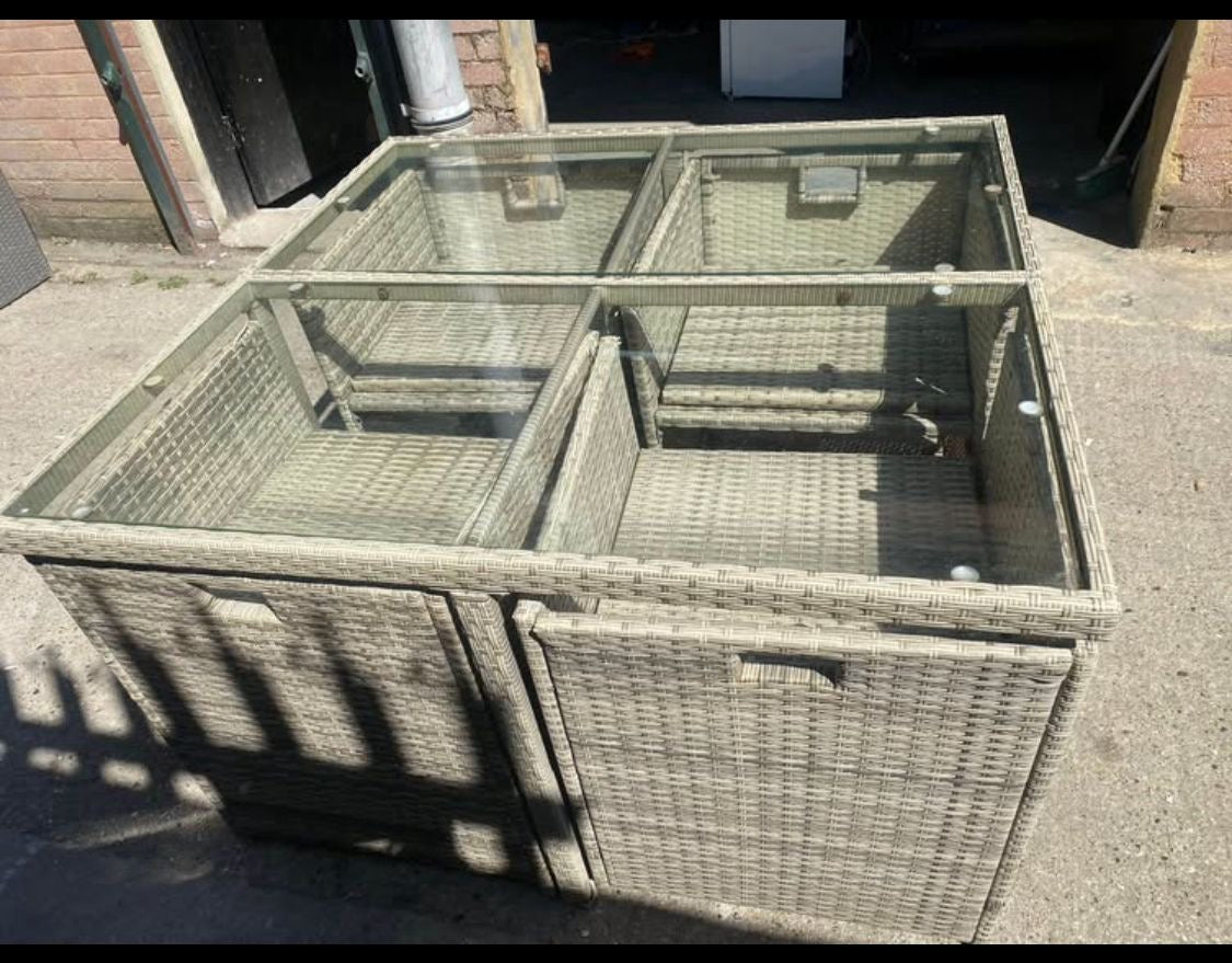 Rattan 4Seater Cubes Garden Set With Washable Cushions For Sale