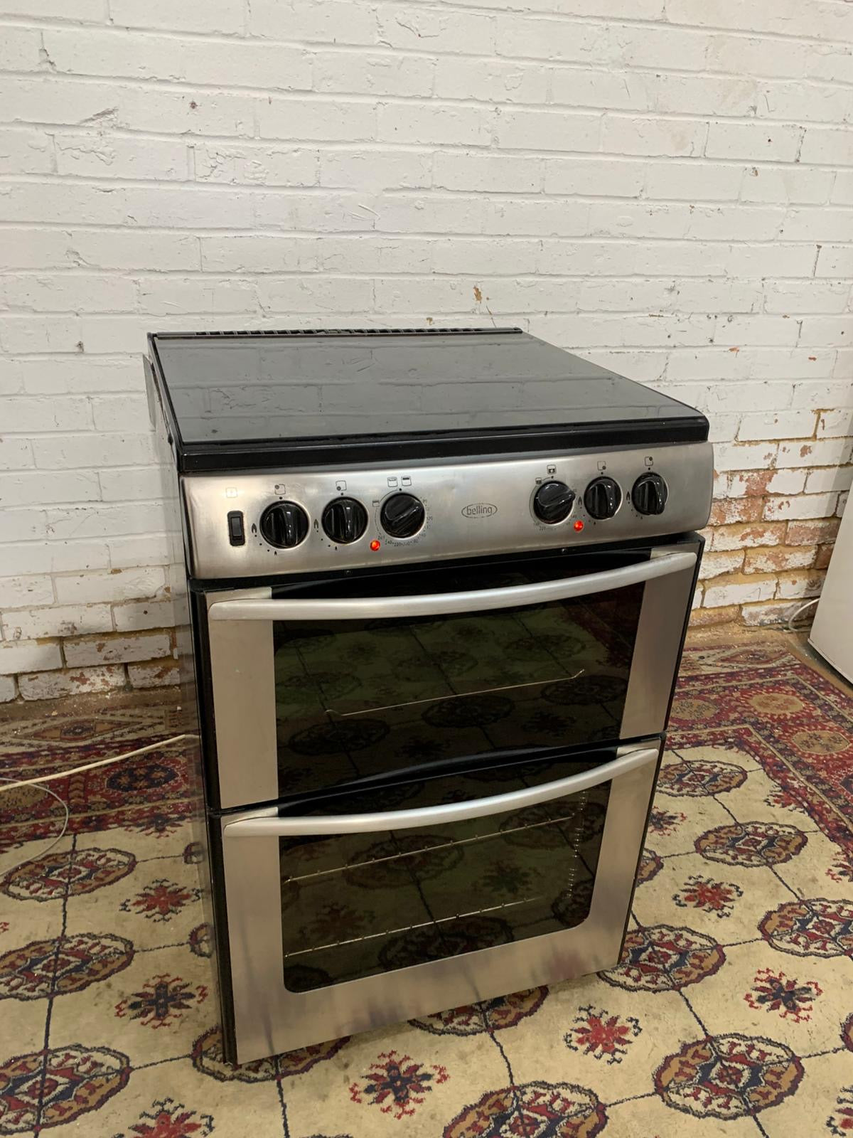 Belling 60CM Silver Stainless Steel Gas Cooker With Dual Oven/Grill For Sale
