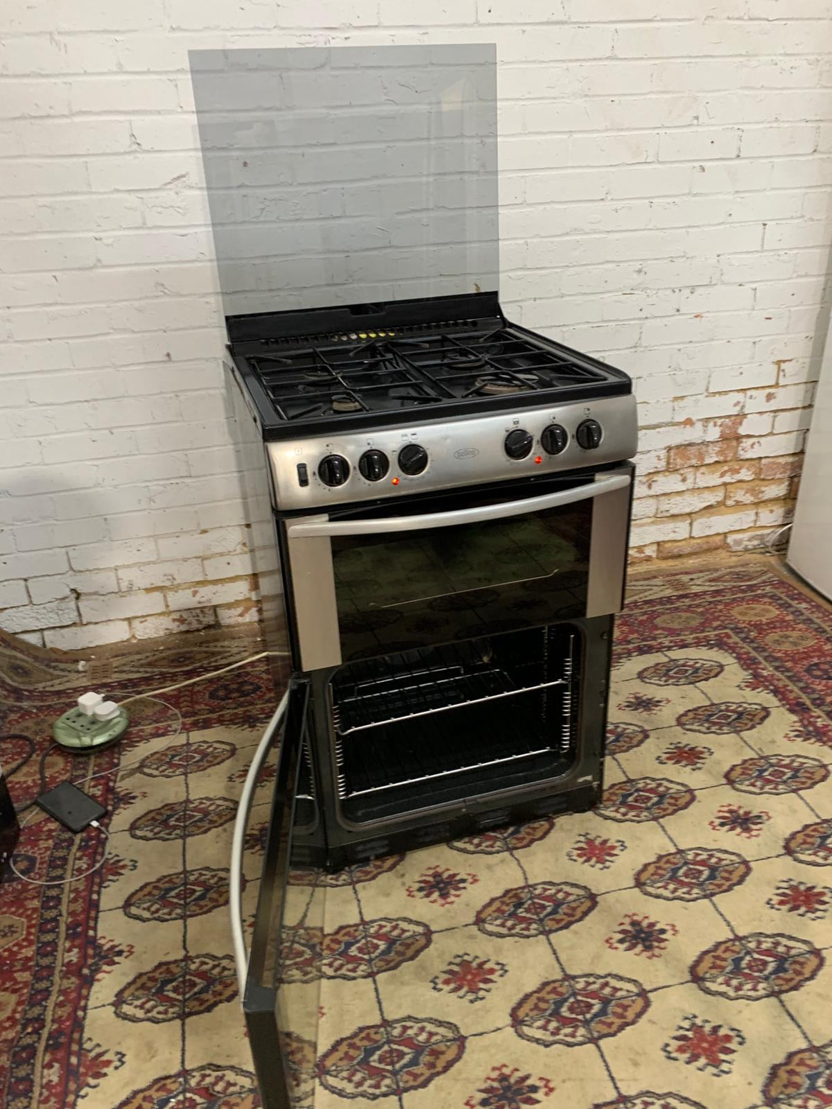 Belling 60CM Silver Stainless Steel Gas Cooker With Dual Oven/Grill For Sale