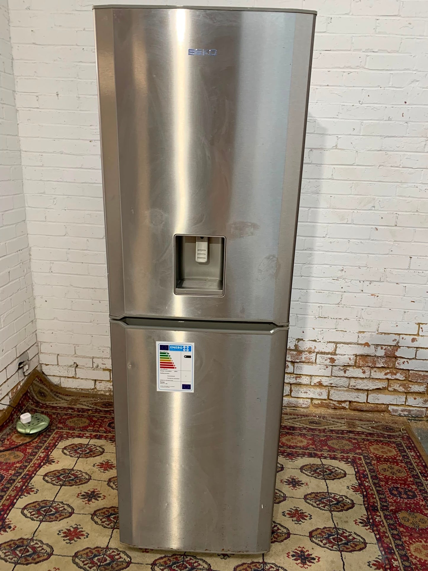 Tall Beko Stainless Steel Fridge Freezer With Water Dispenser For Sale