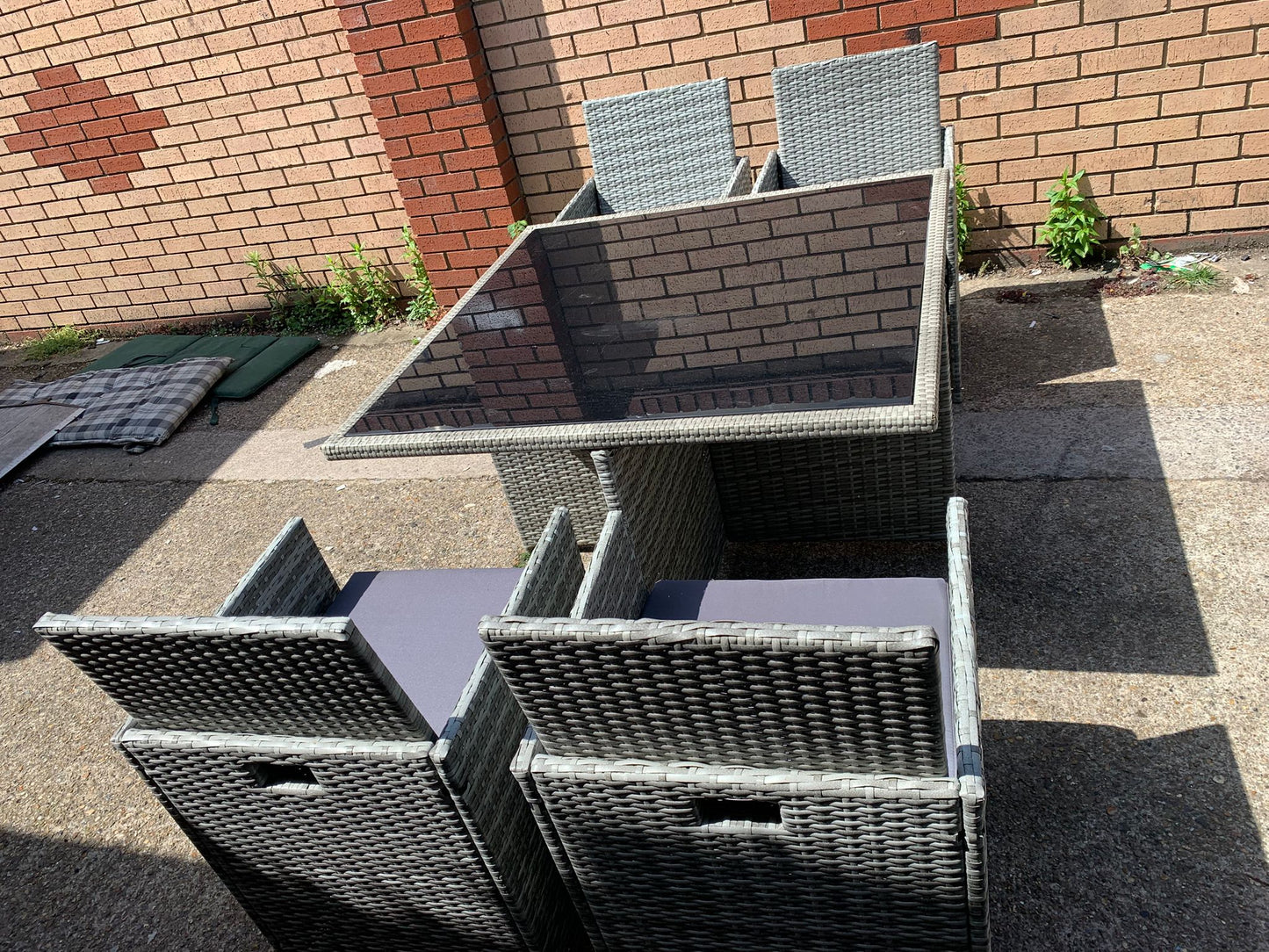 Beautiful Rattan 4Seater Cubes Garden Set With Washable Cushions For Sale