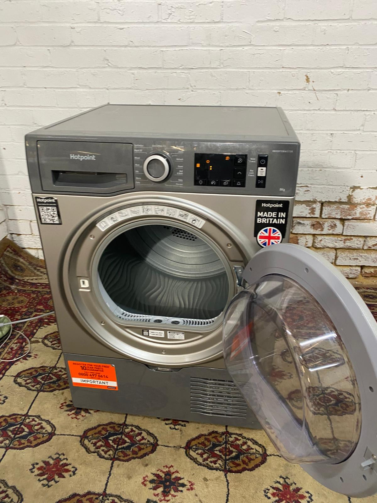 HotPoint Grey Silver Condenser Dryer For Sale