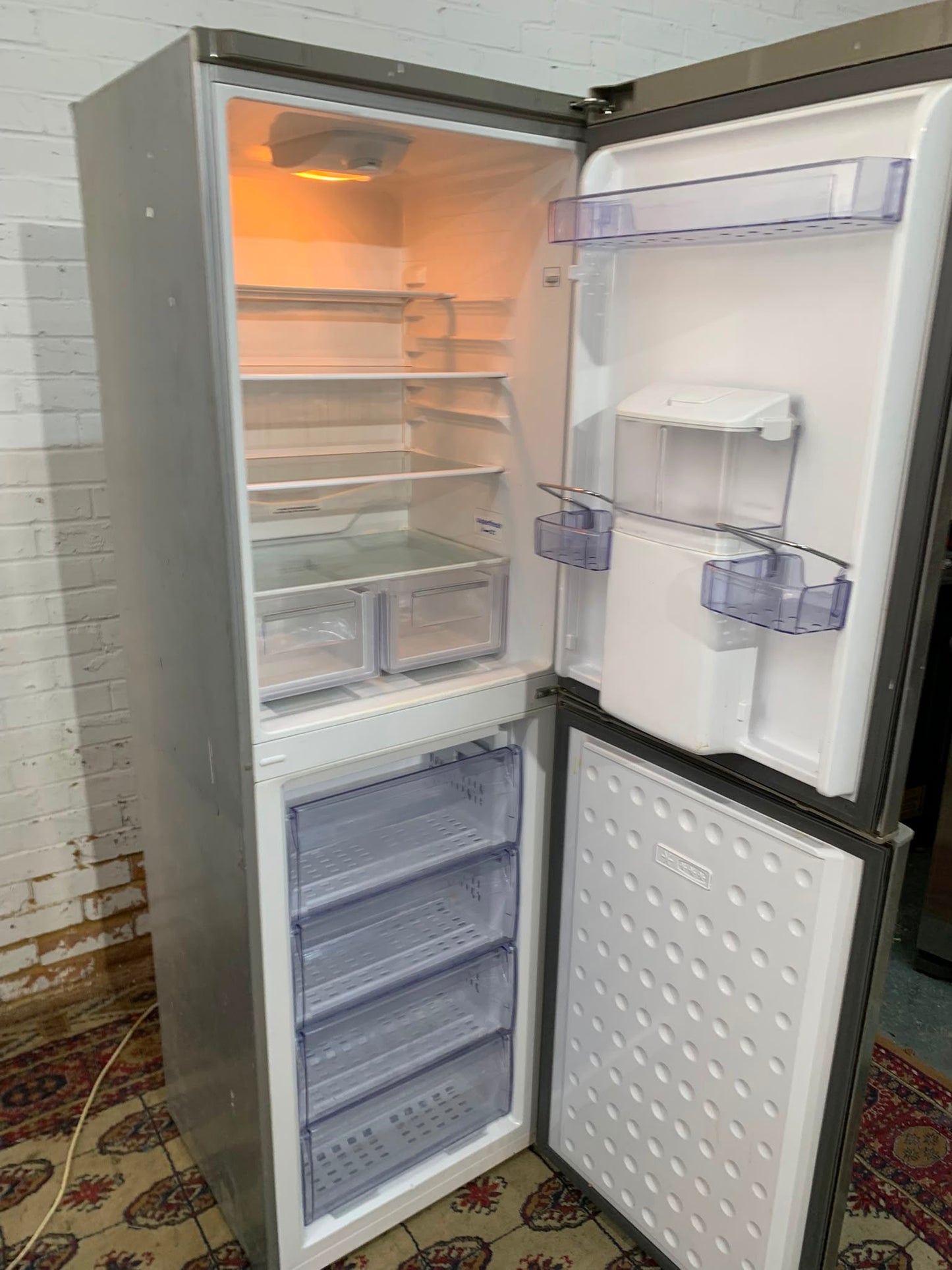 Tall Beko Stainless Steel Fridge Freezer With Water Dispenser For Sale