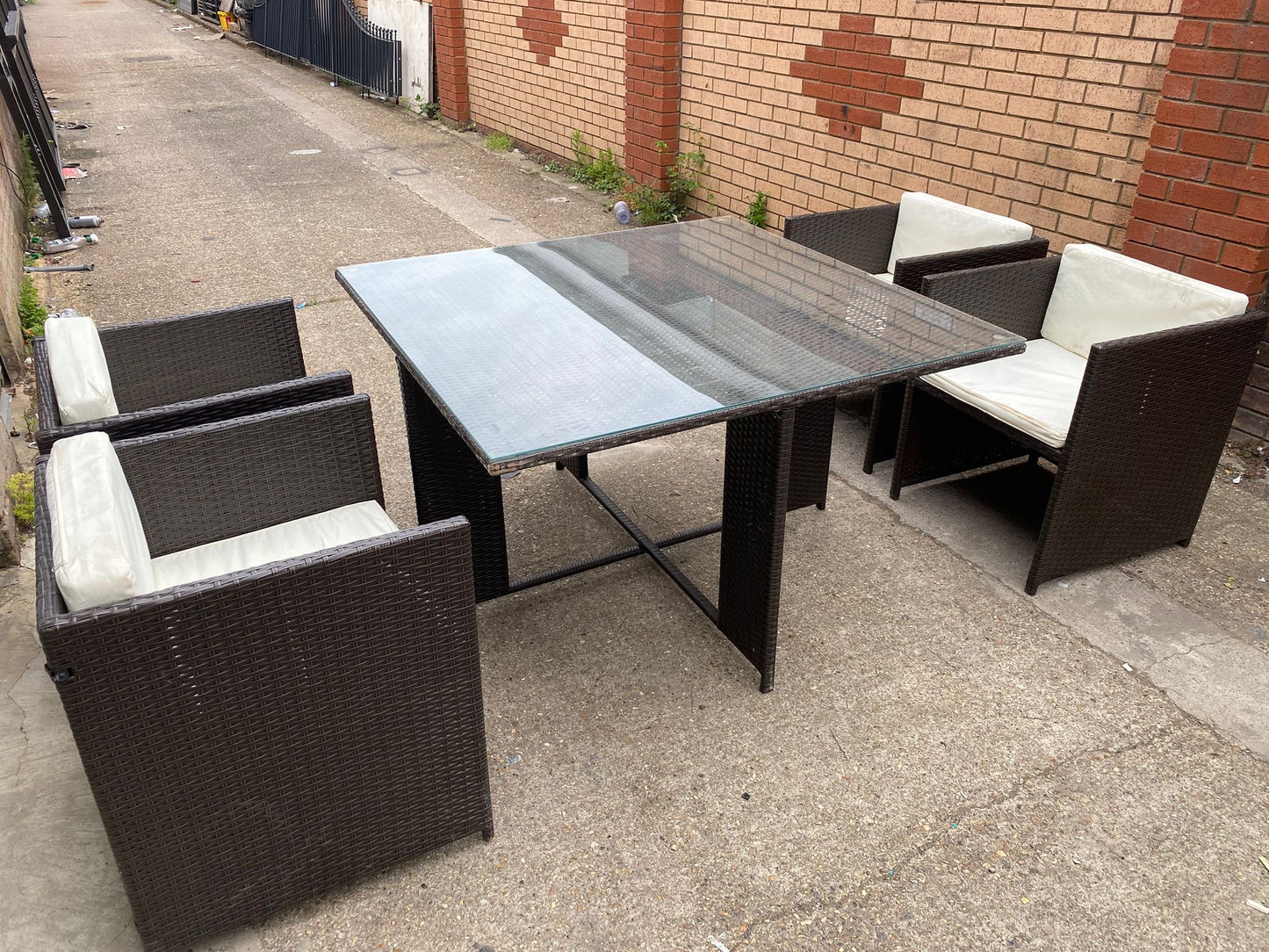 Rattan 4Seater Cubes Garden Set With Washable Cushions For Sale