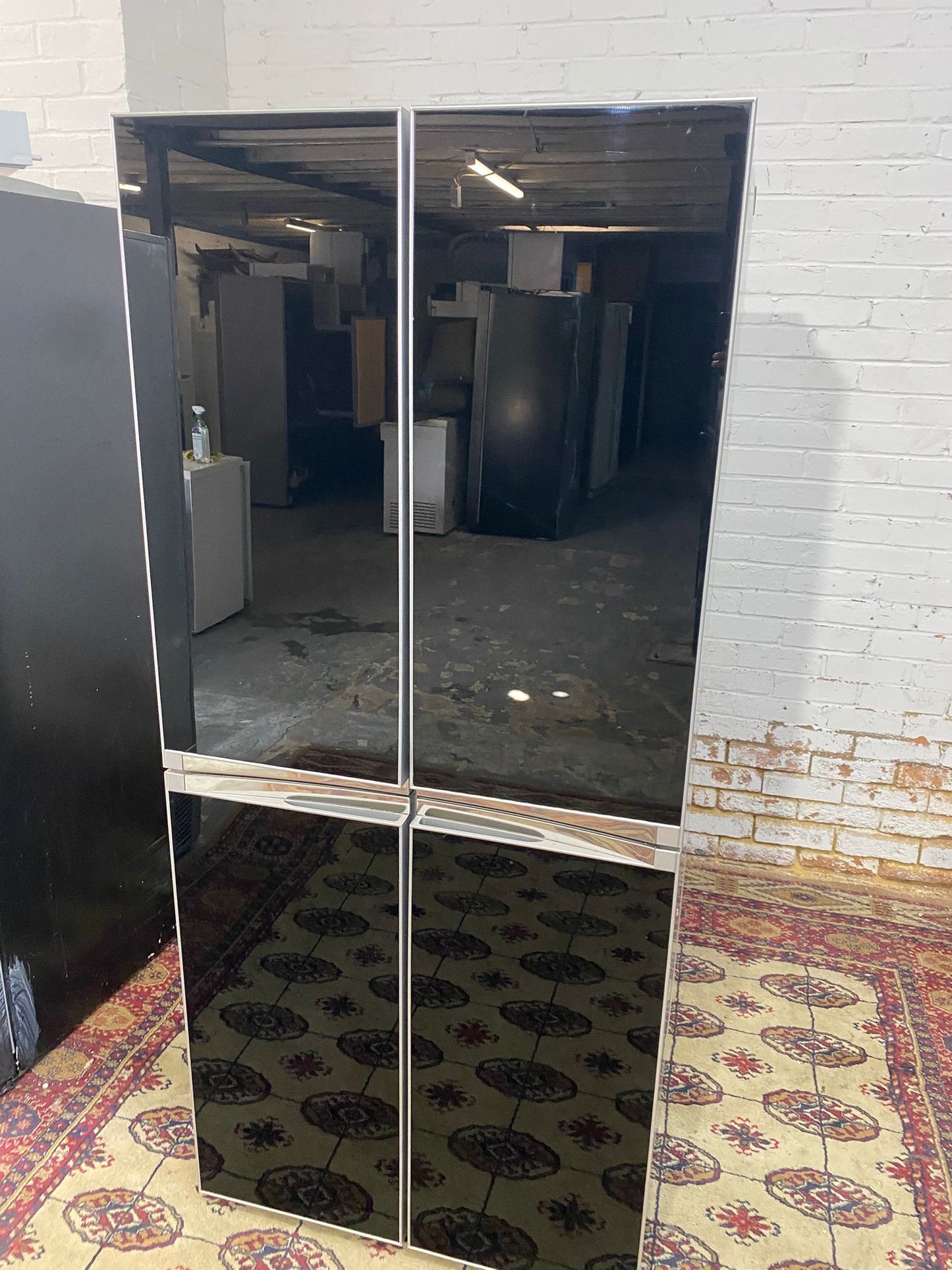 4 Doors Gloss Black Non Plumb Fridge Freezer For Sale