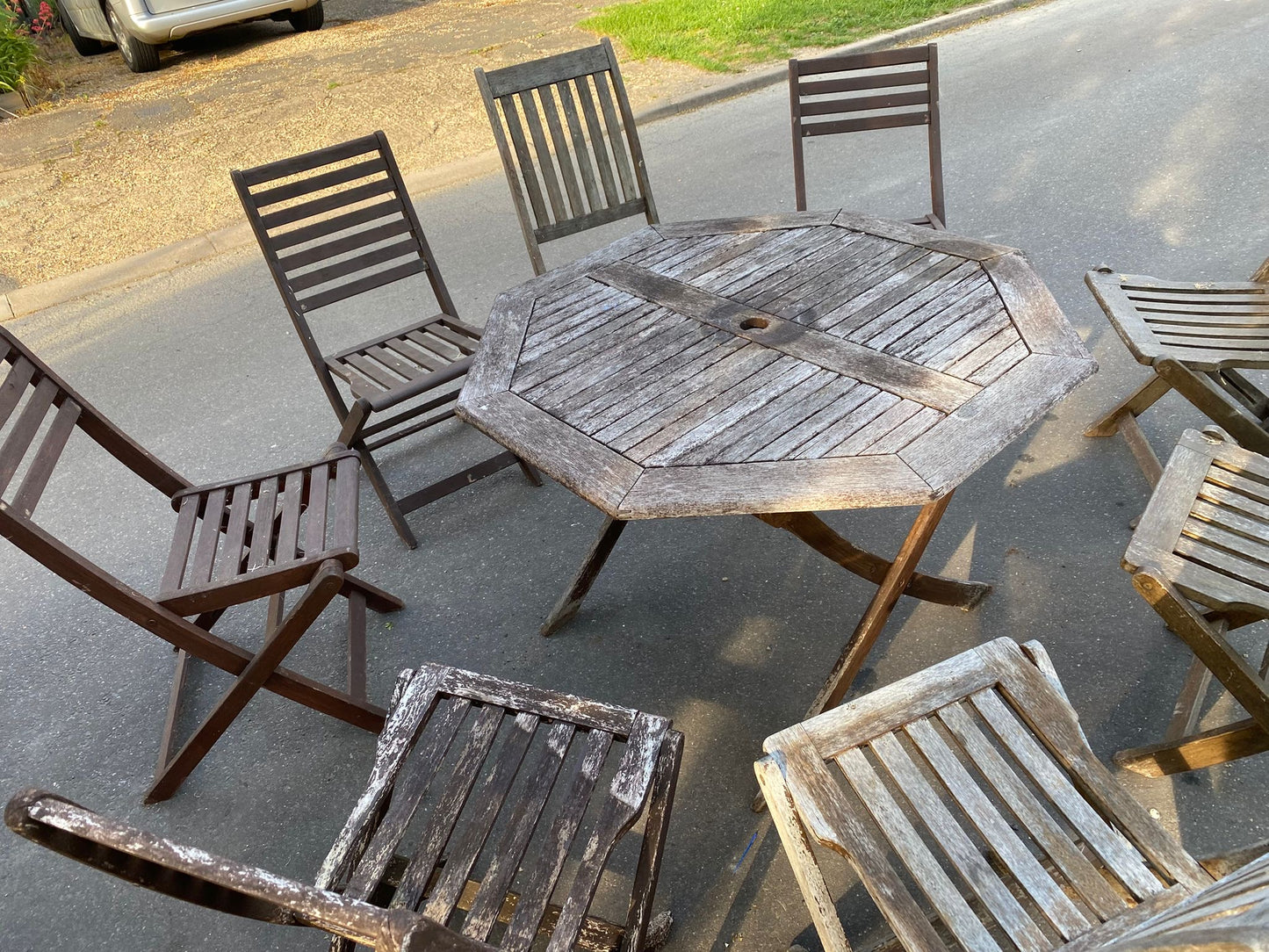Wooden Round Table With 8 Chairs For Sale