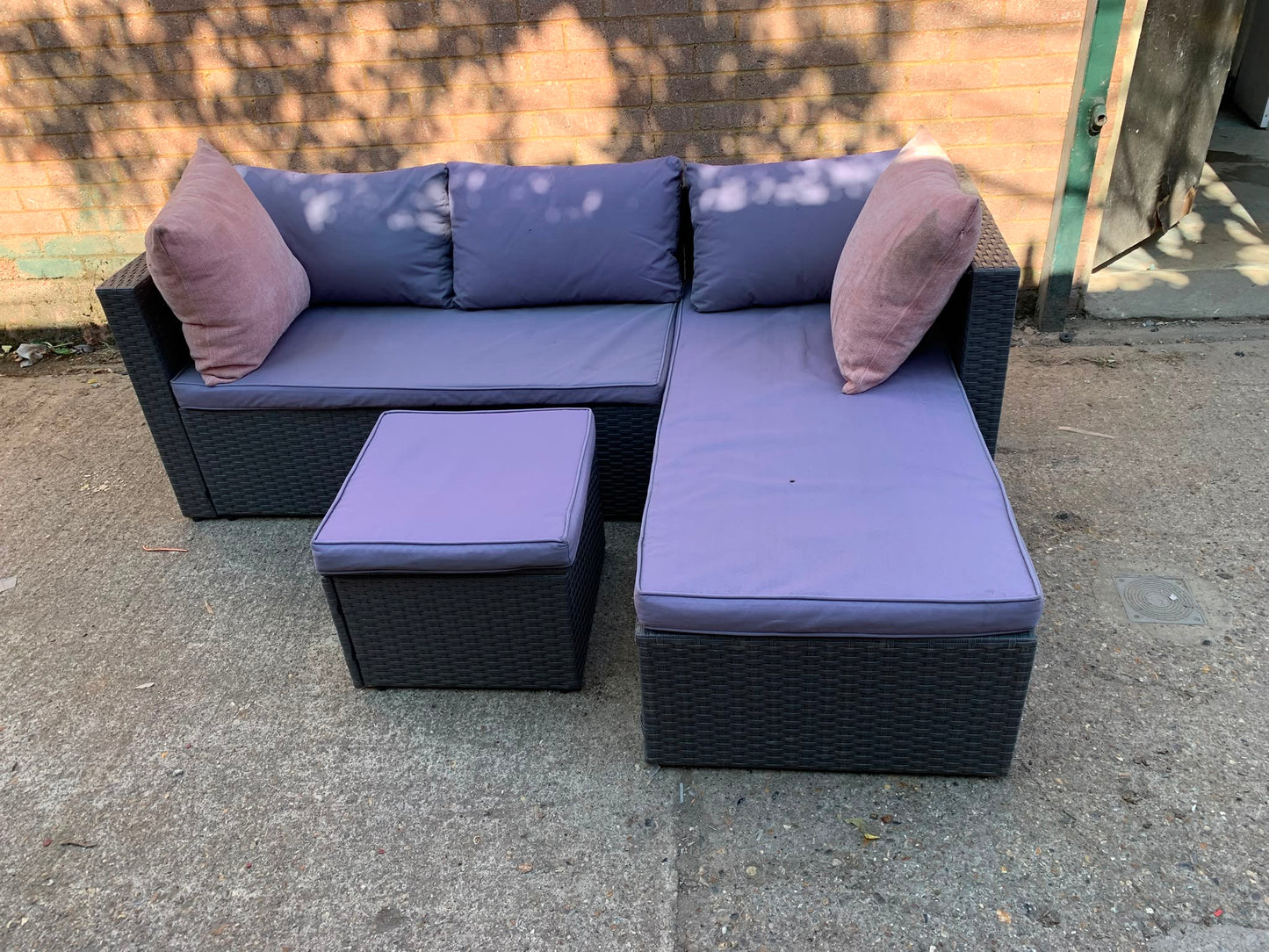 Rattan  Corner Sofa With Table For Sale