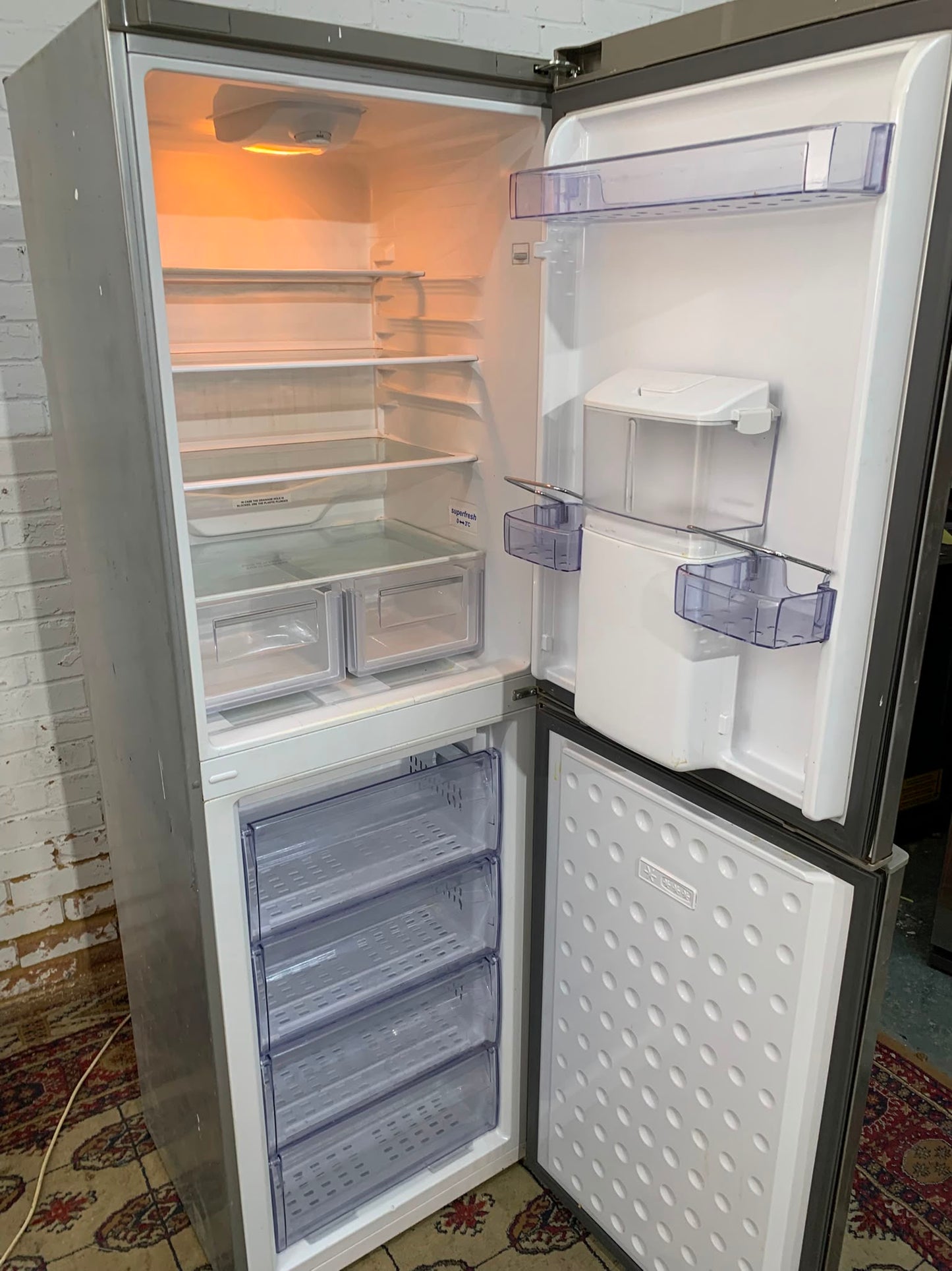 Tall Beko Stainless Steel Fridge Freezer With Water Dispenser For Sale