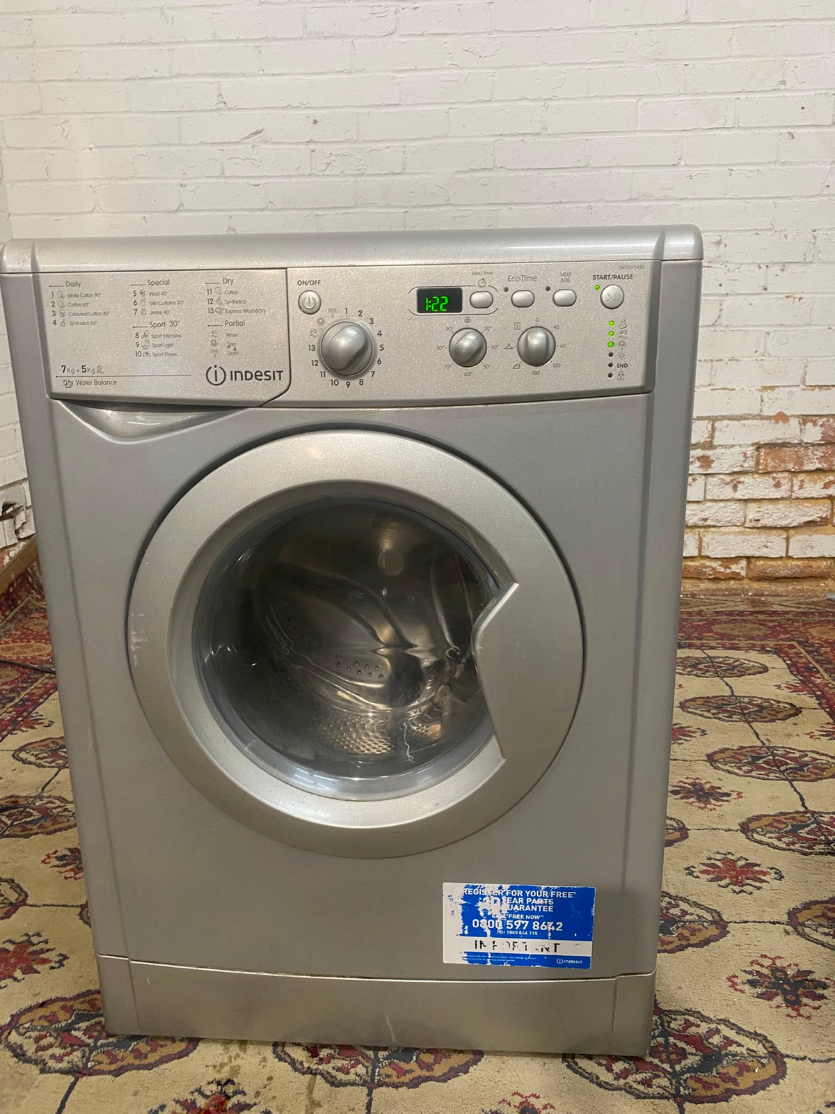 Indesit Grey Washer Dryer 7/5 For Sale
