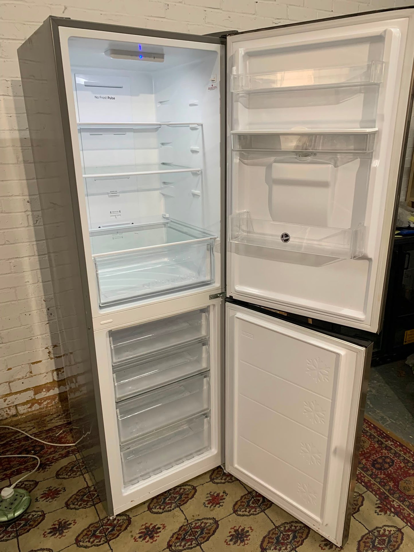 Tall Hoover Stainless Steel Fridge Freezer For Sale