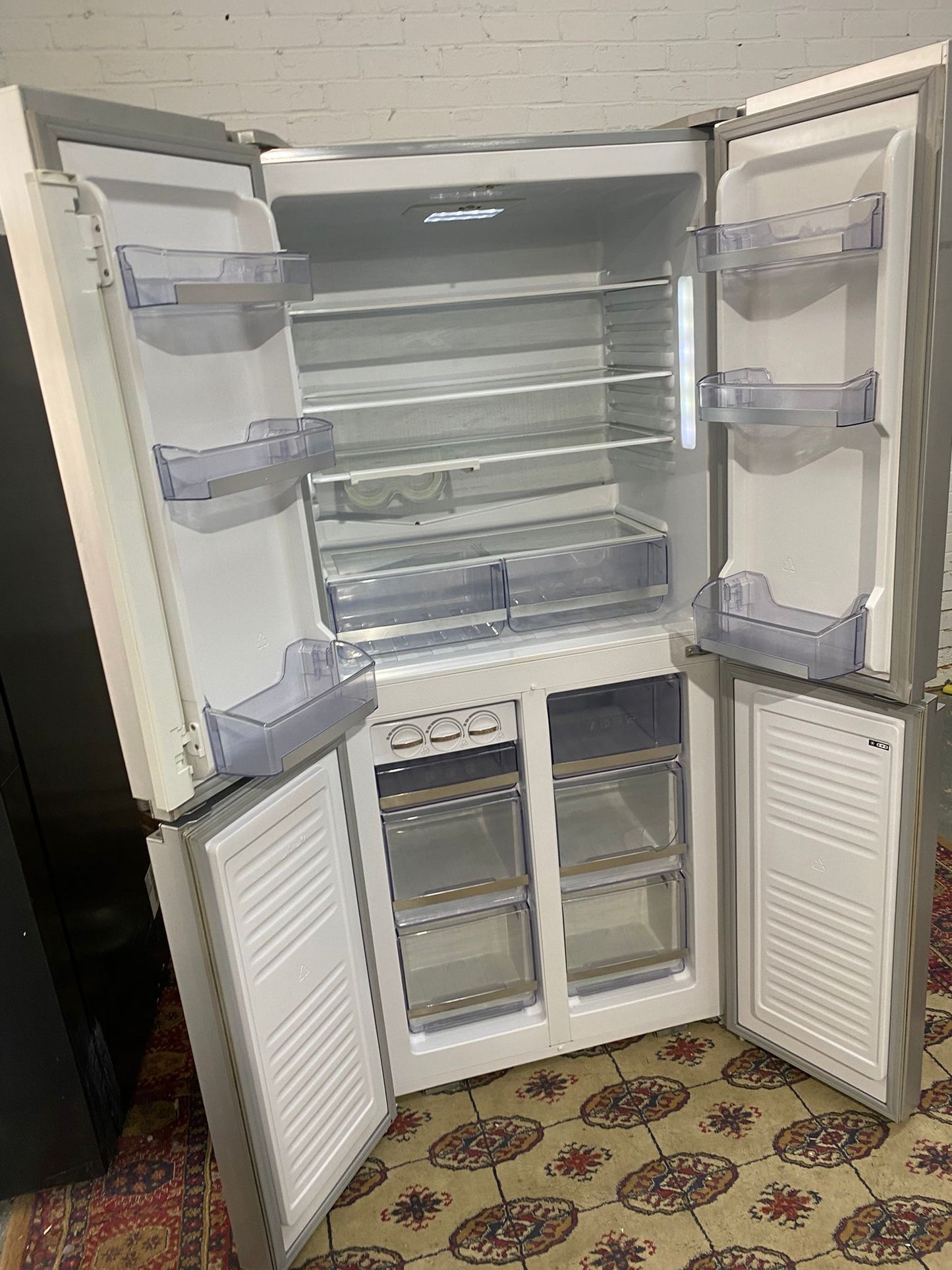 4 Doors Gloss Black Non Plumb Fridge Freezer For Sale