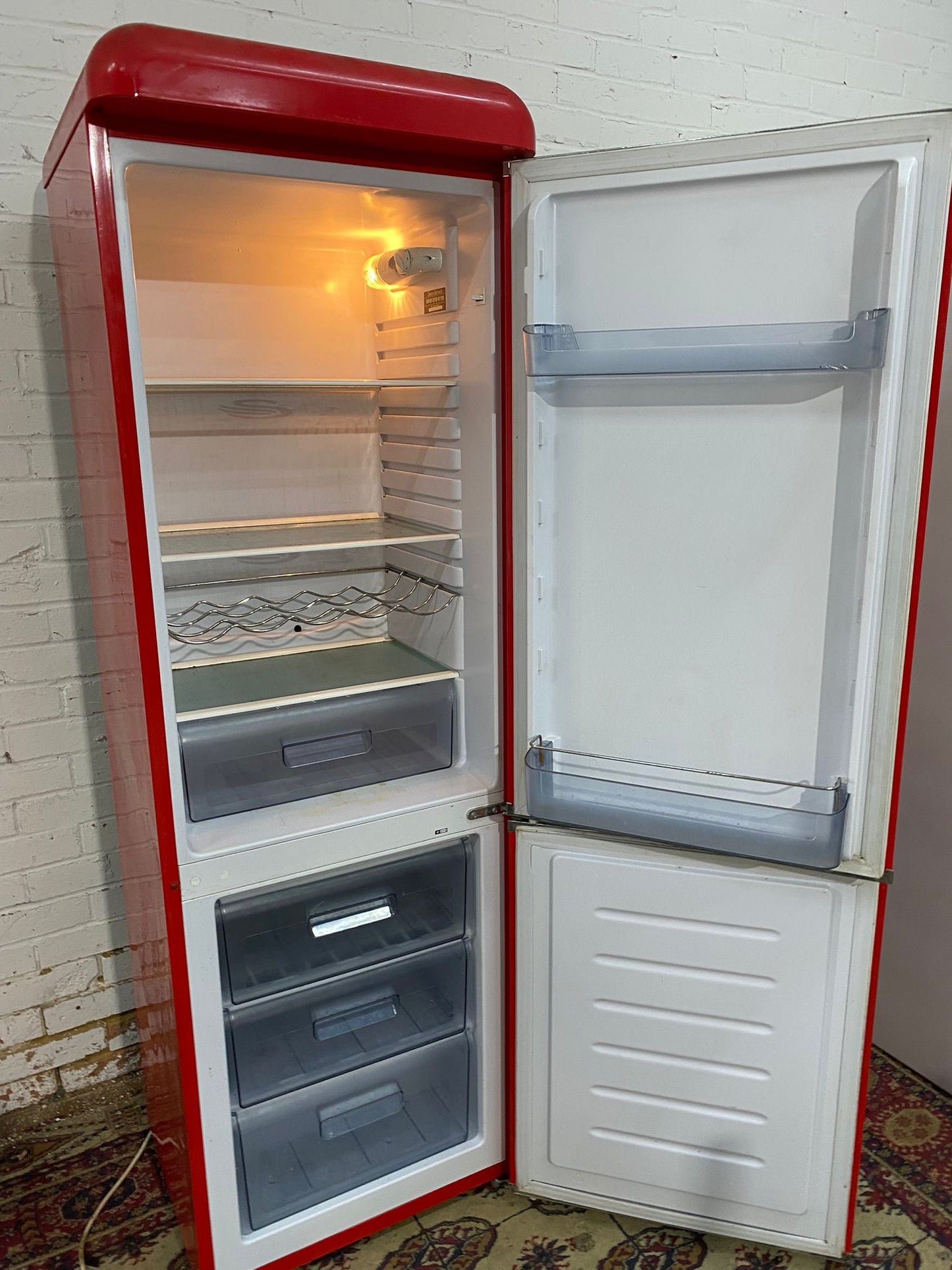 Tall Red Frost Free Fridge Freezer For Sale